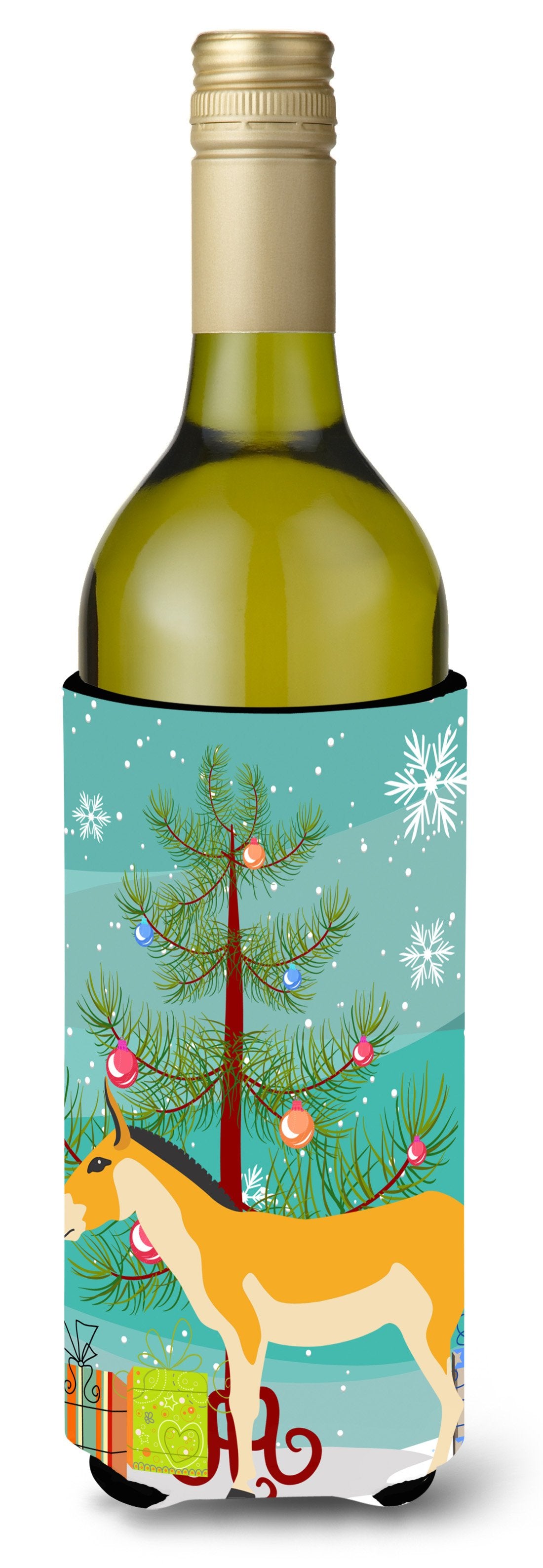 Turkmenian Kulan Donkey Christmas Wine Bottle Beverge Insulator Hugger BB9221LITERK by Caroline&#39;s Treasures