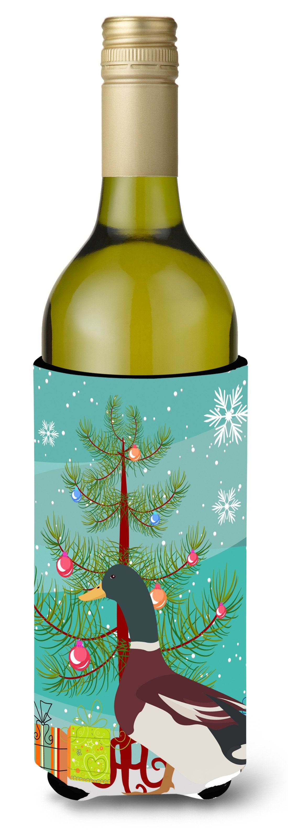 Rouen Duck Christmas Wine Bottle Beverge Insulator Hugger BB9223LITERK by Caroline&#39;s Treasures