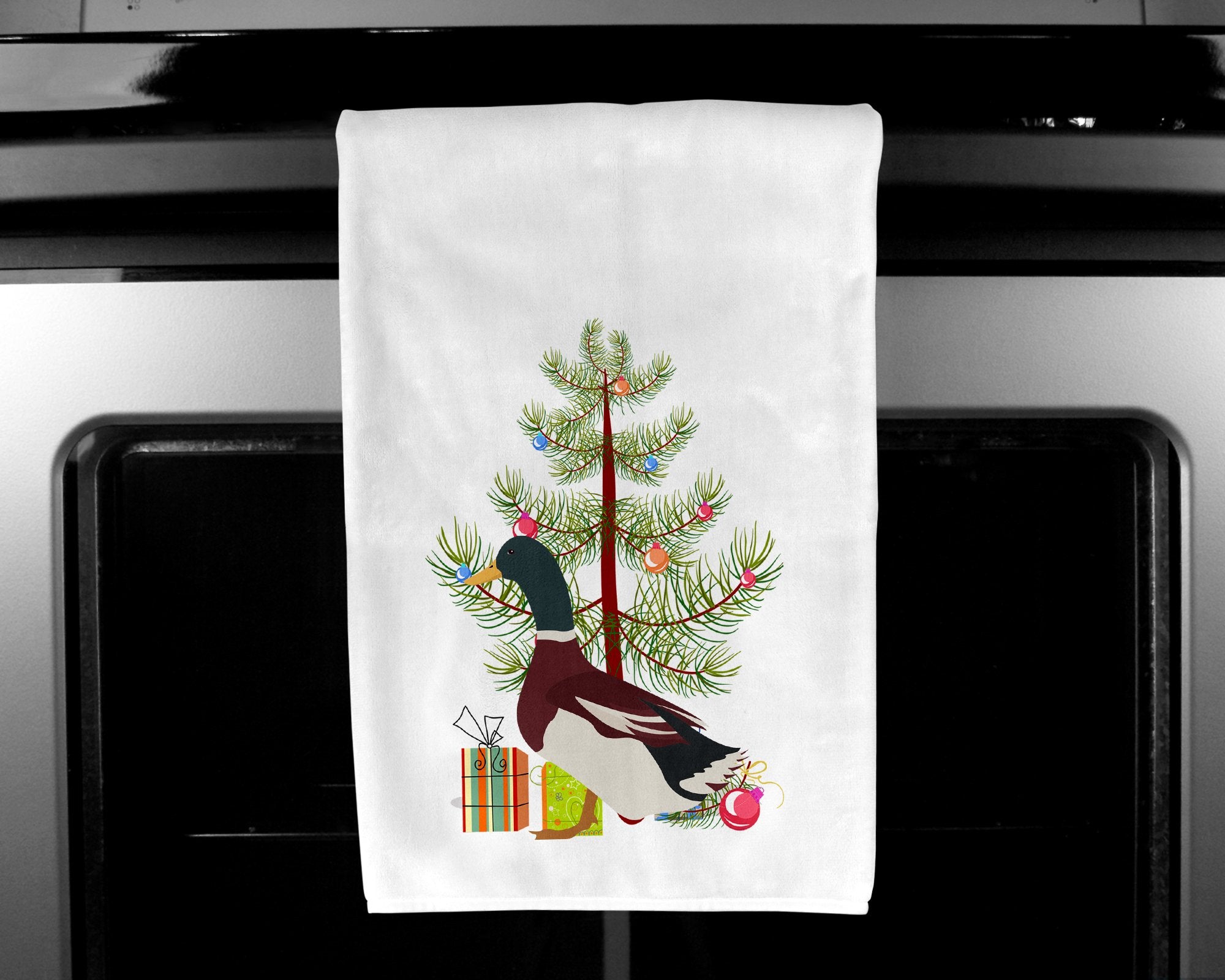 Rouen Duck Christmas White Kitchen Towel Set of 2 BB9223WTKT by Caroline's Treasures