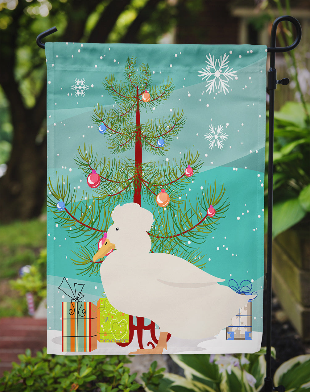 Crested Duck Christmas Flag Garden Size BB9224GF  the-store.com.