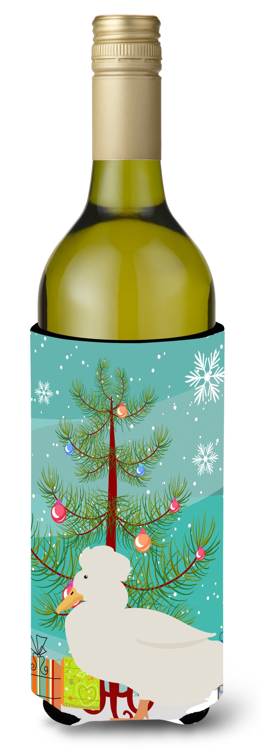 Crested Duck Christmas Wine Bottle Beverge Insulator Hugger BB9224LITERK by Caroline&#39;s Treasures