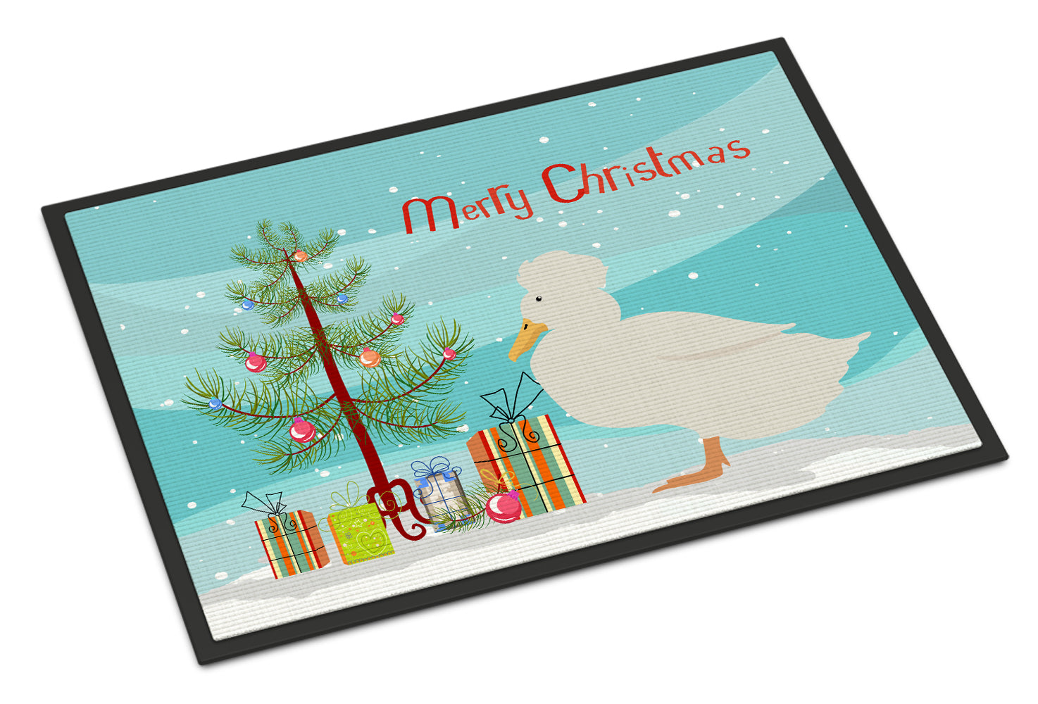 Crested Duck Christmas Indoor or Outdoor Mat 18x27 BB9224MAT - the-store.com