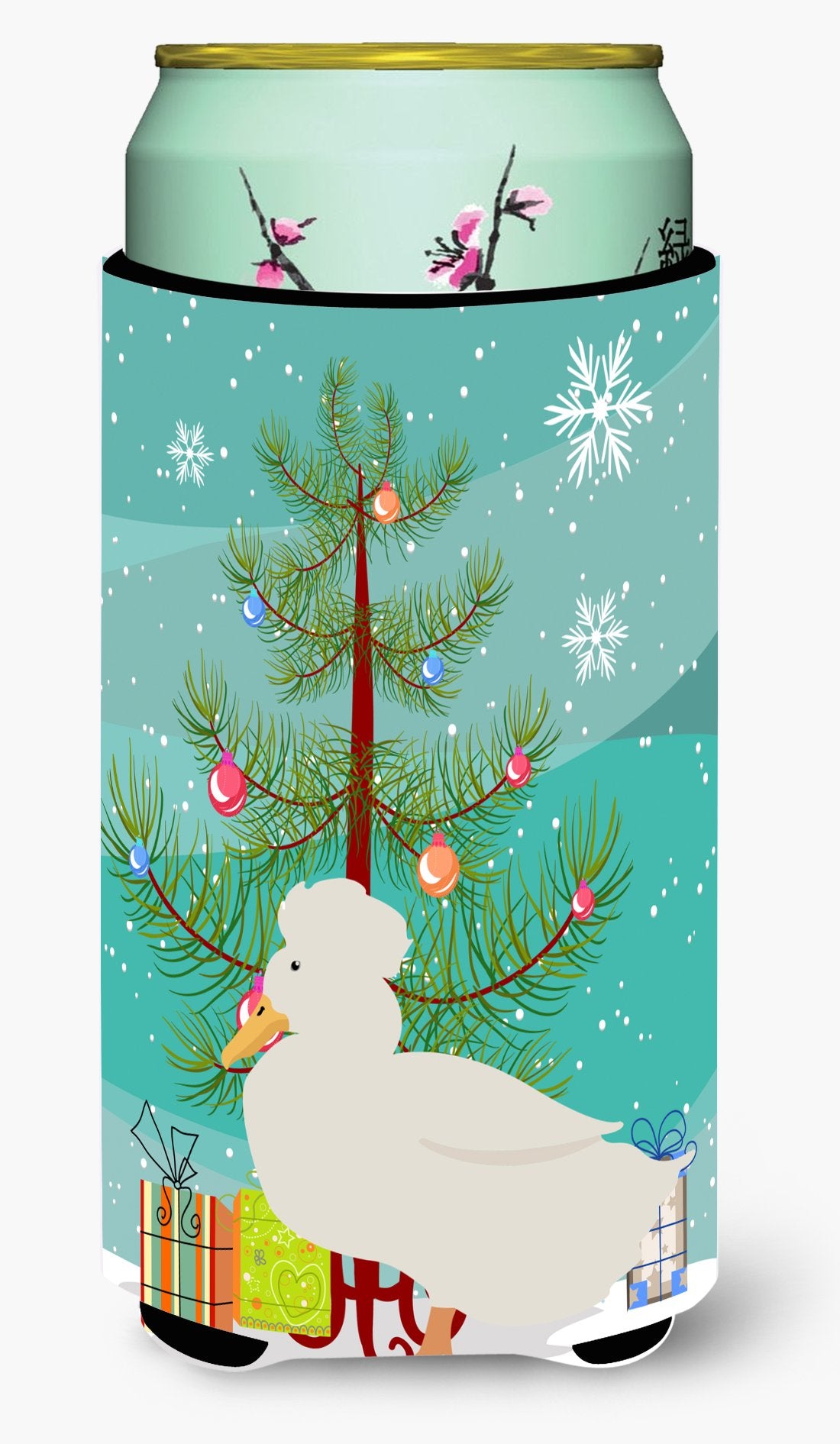 Crested Duck Christmas Tall Boy Beverage Insulator Hugger BB9224TBC by Caroline&#39;s Treasures