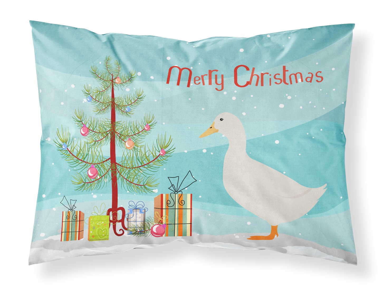 American Pekin Duck Christmas Fabric Standard Pillowcase BB9227PILLOWCASE by Caroline's Treasures