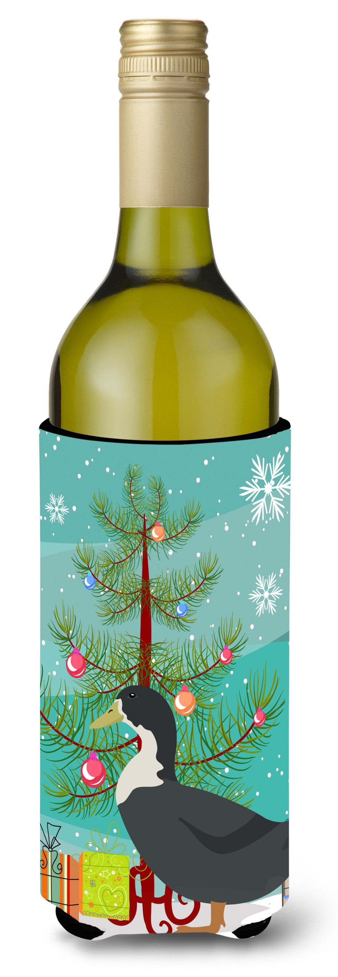 Blue Swedish Duck Christmas Wine Bottle Beverge Insulator Hugger BB9229LITERK by Caroline&#39;s Treasures