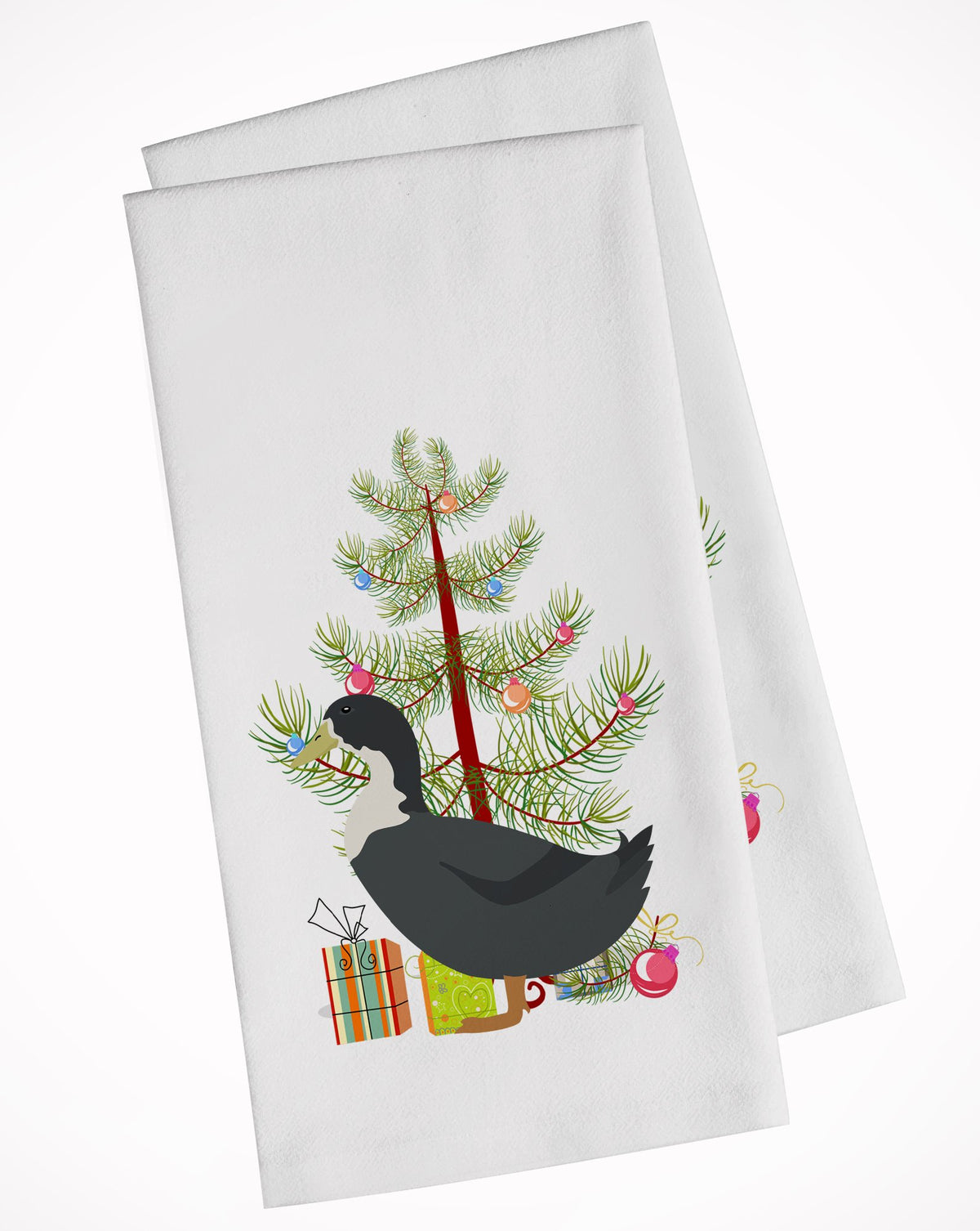 Blue Swedish Duck Christmas White Kitchen Towel Set of 2 BB9229WTKT by Caroline&#39;s Treasures