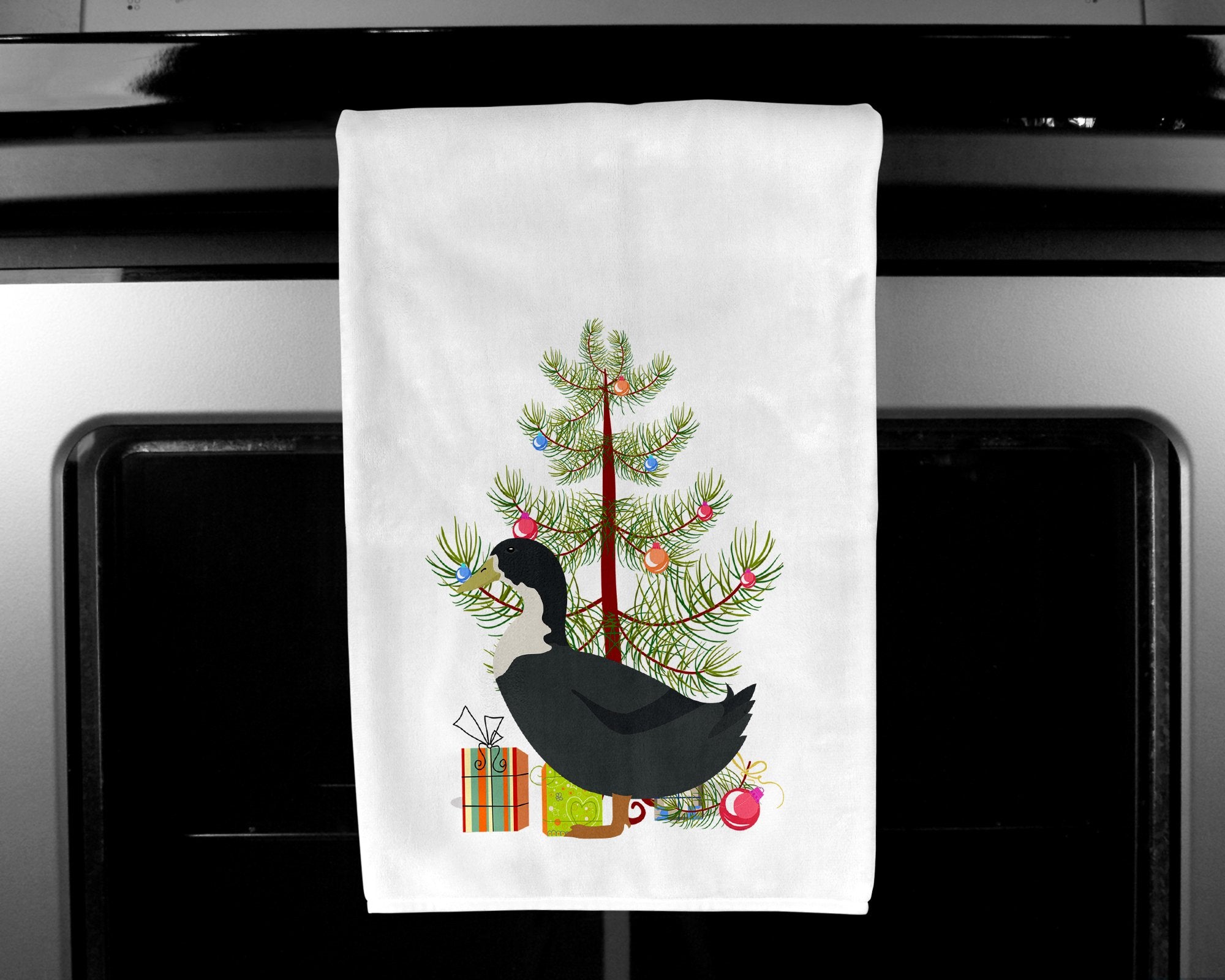 Blue Swedish Duck Christmas White Kitchen Towel Set of 2 BB9229WTKT by Caroline's Treasures