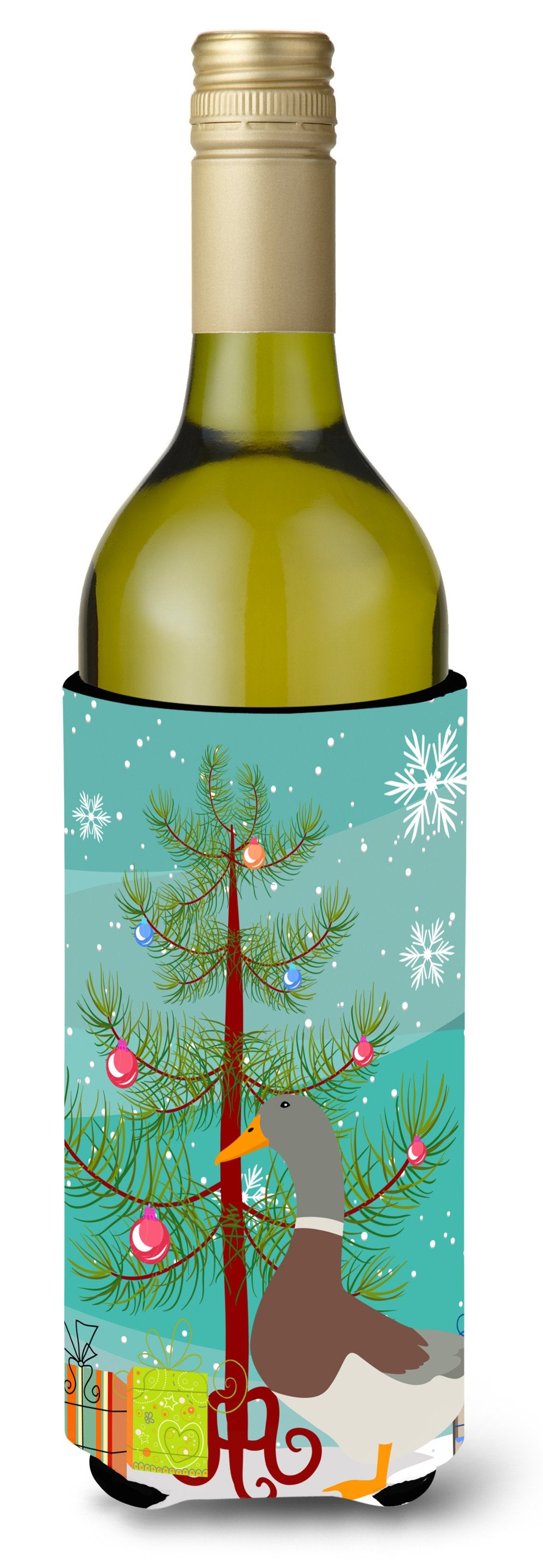 Saxony Sachsenente Duck Christmas Wine Bottle Beverge Insulator Hugger BB9230LITERK by Caroline&#39;s Treasures
