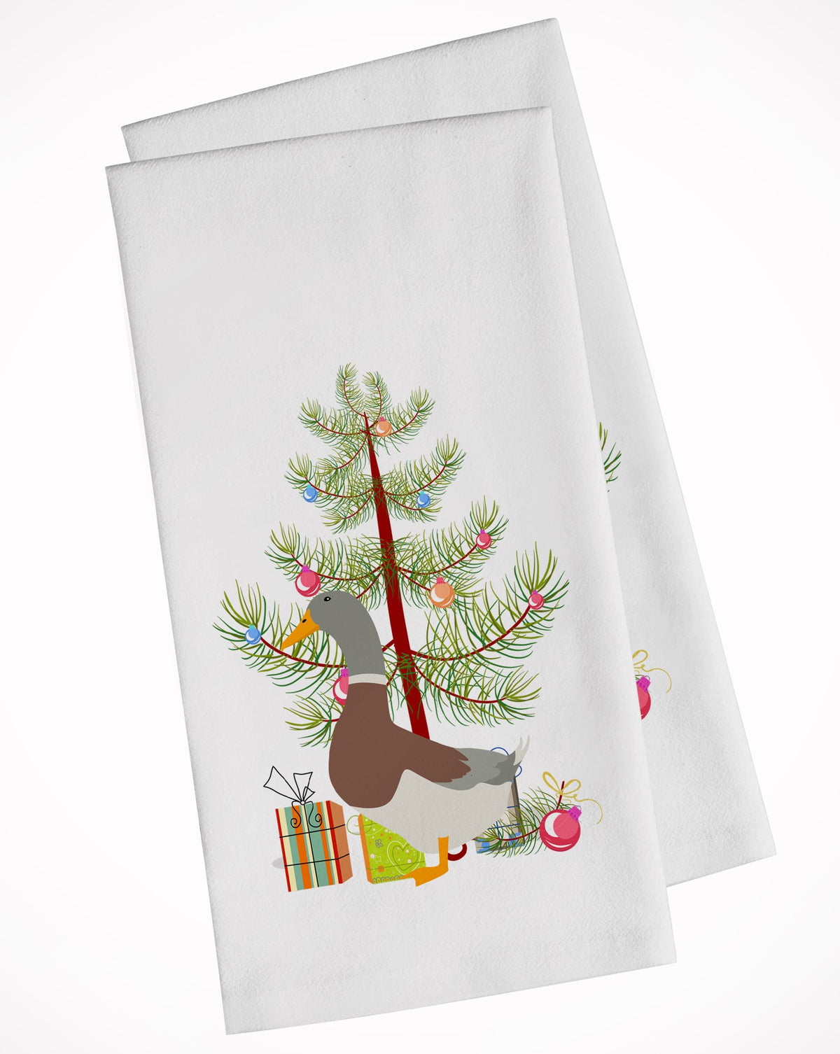 Saxony Sachsenente Duck Christmas White Kitchen Towel Set of 2 BB9230WTKT by Caroline&#39;s Treasures