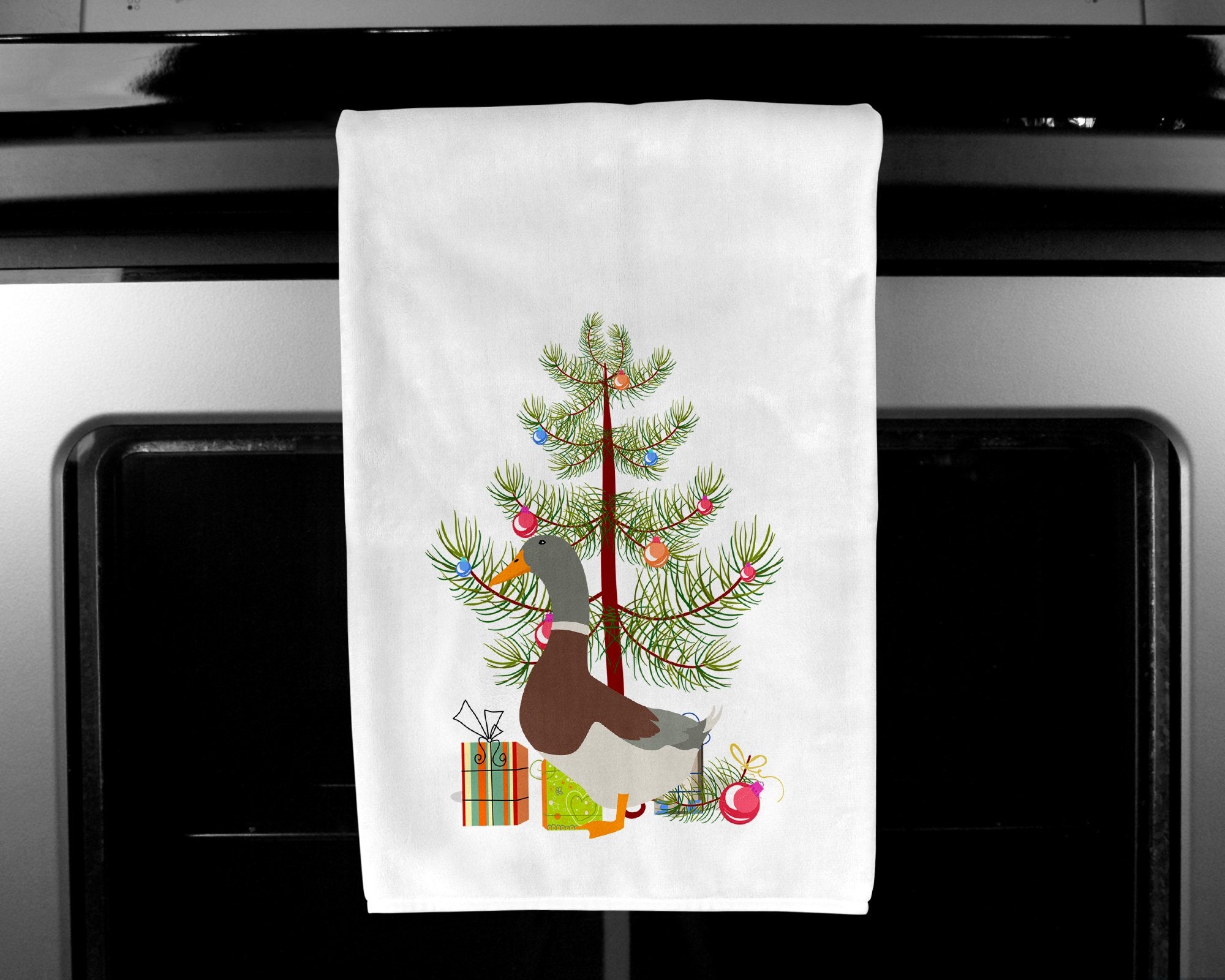 Saxony Sachsenente Duck Christmas White Kitchen Towel Set of 2 BB9230WTKT by Caroline's Treasures