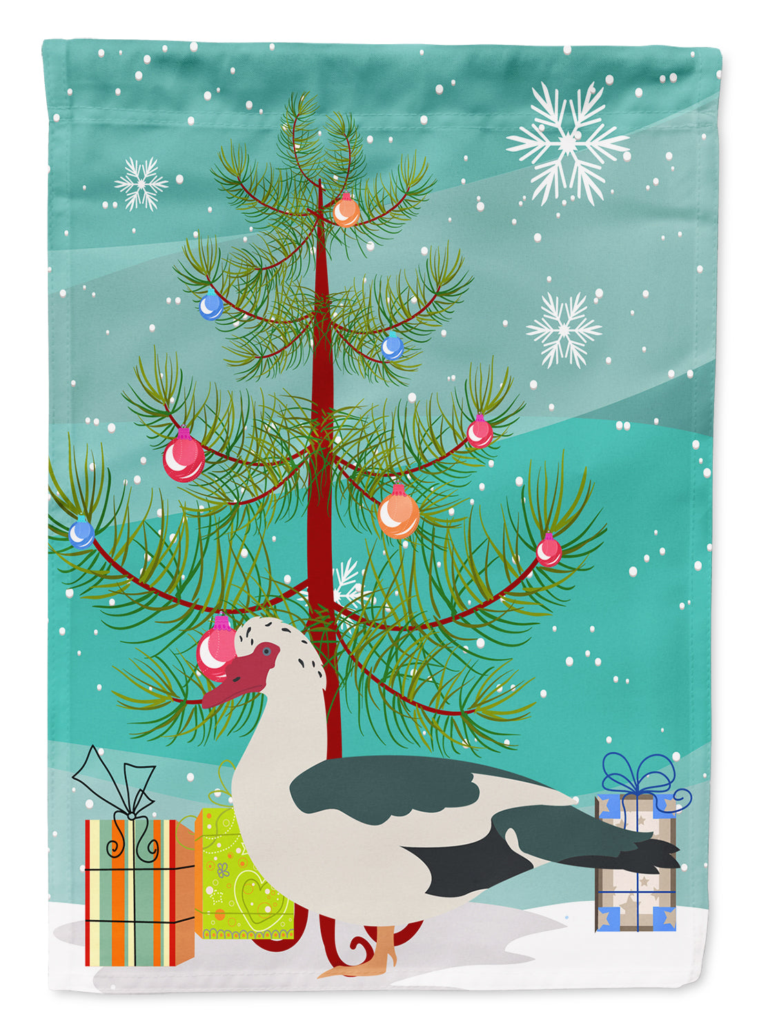 Muscovy Duck Christmas Flag Canvas House Size BB9231CHF  the-store.com.