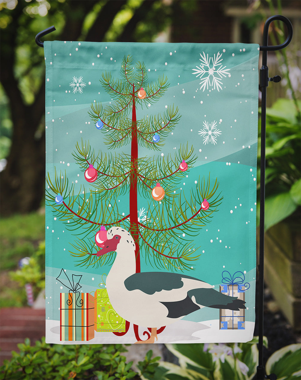 Muscovy Duck Christmas Flag Garden Size BB9231GF