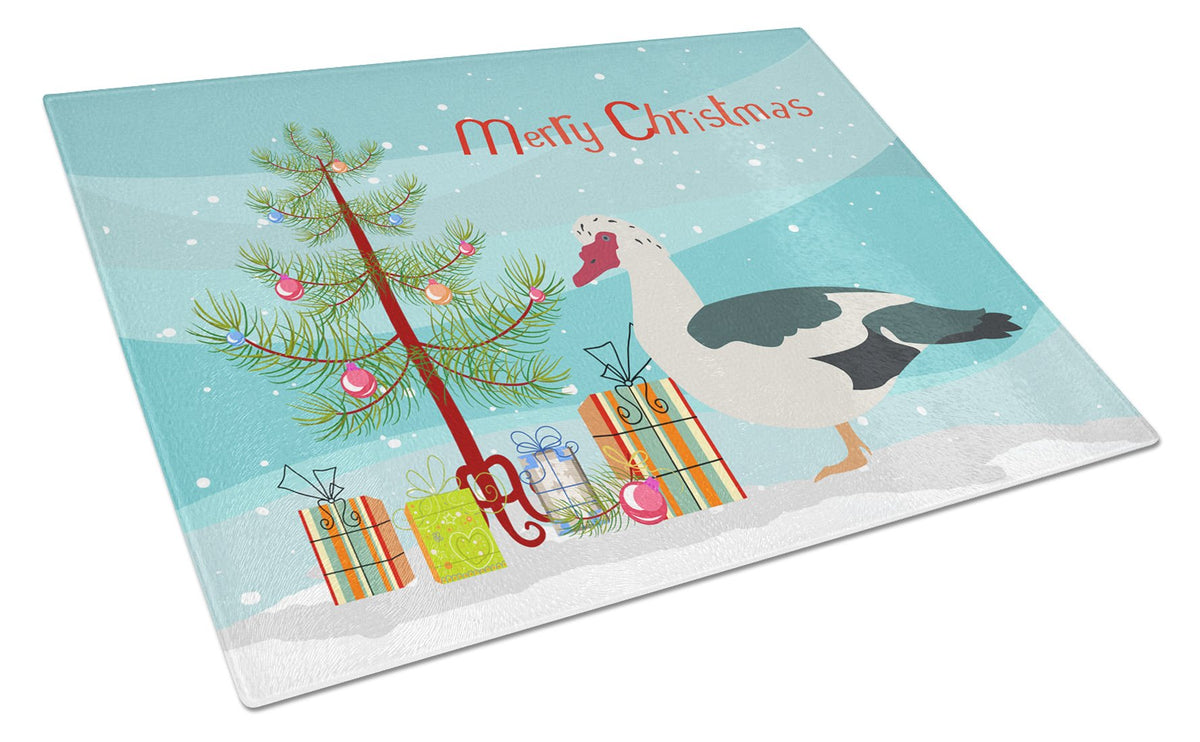 Muscovy Duck Christmas Glass Cutting Board Large BB9231LCB by Caroline&#39;s Treasures