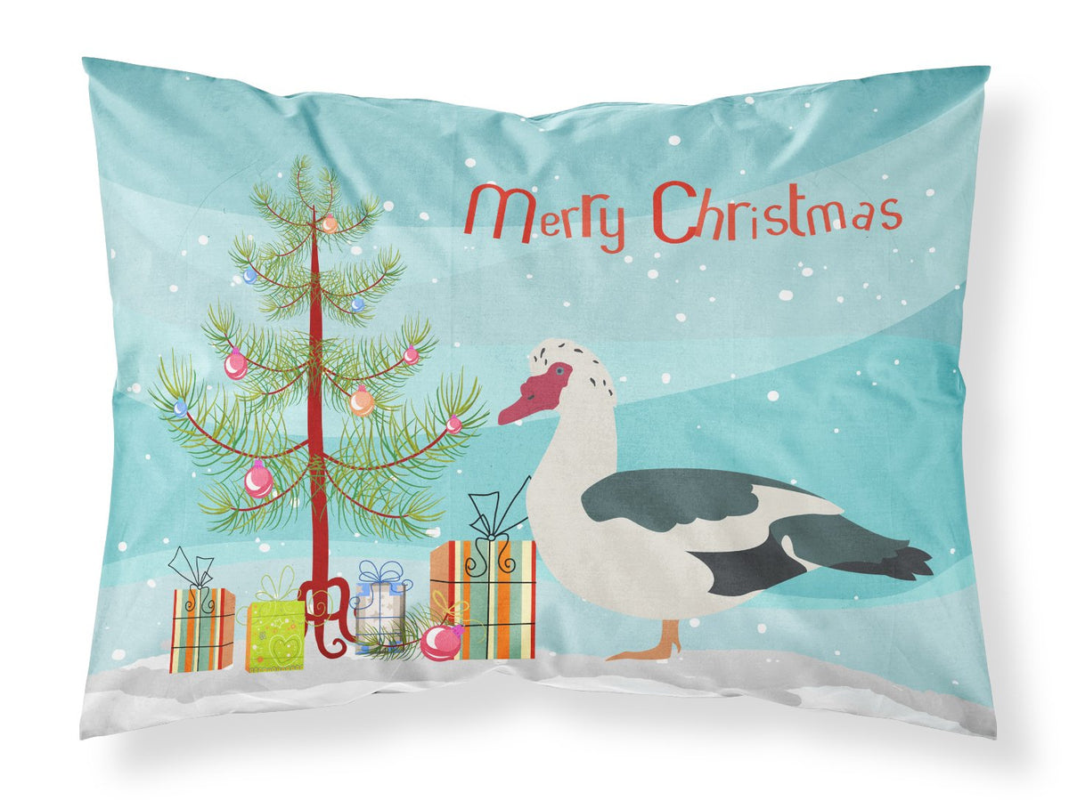Muscovy Duck Christmas Fabric Standard Pillowcase BB9231PILLOWCASE by Caroline&#39;s Treasures