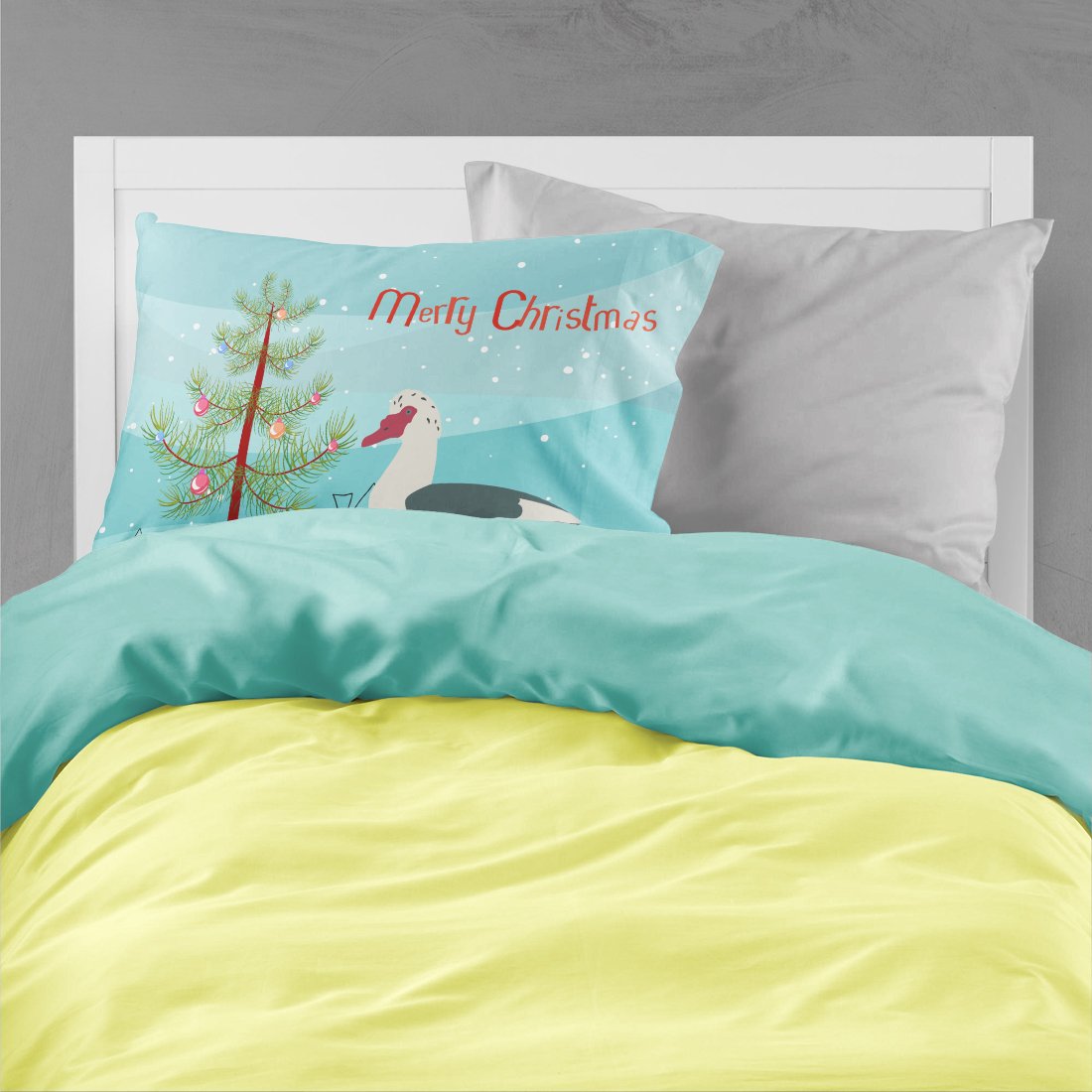 Muscovy Duck Christmas Fabric Standard Pillowcase BB9231PILLOWCASE by Caroline's Treasures