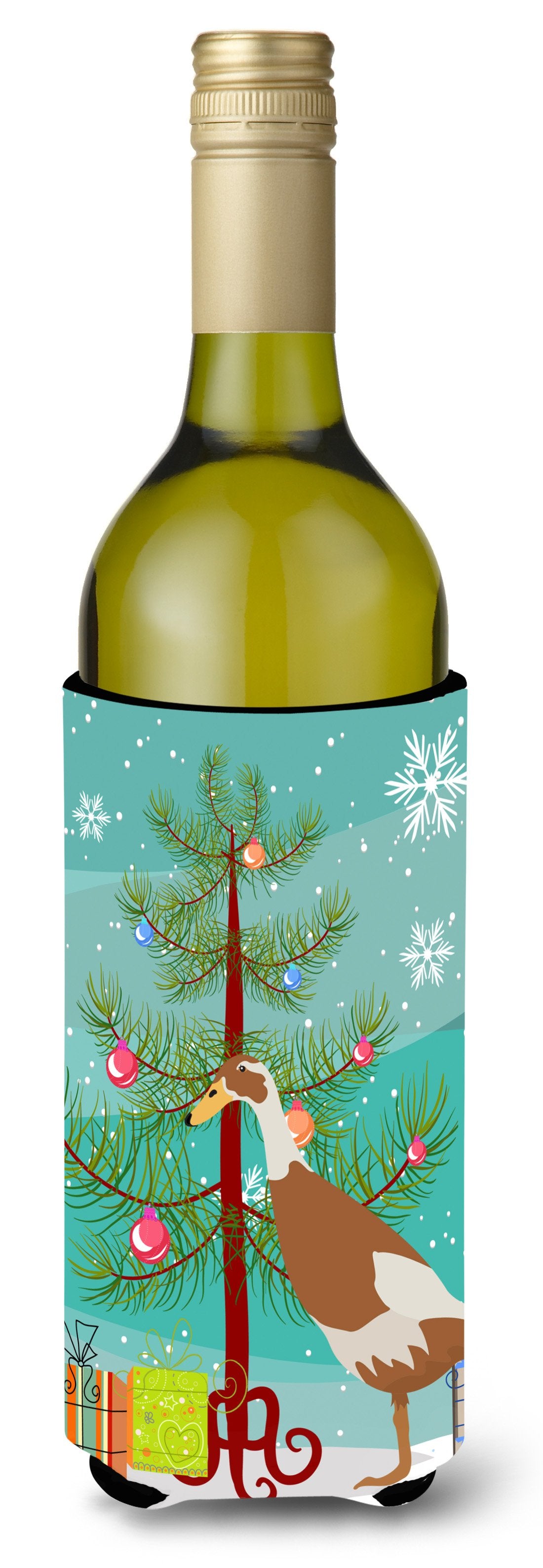 Indian Runner Duck Christmas Wine Bottle Beverge Insulator Hugger BB9232LITERK by Caroline&#39;s Treasures