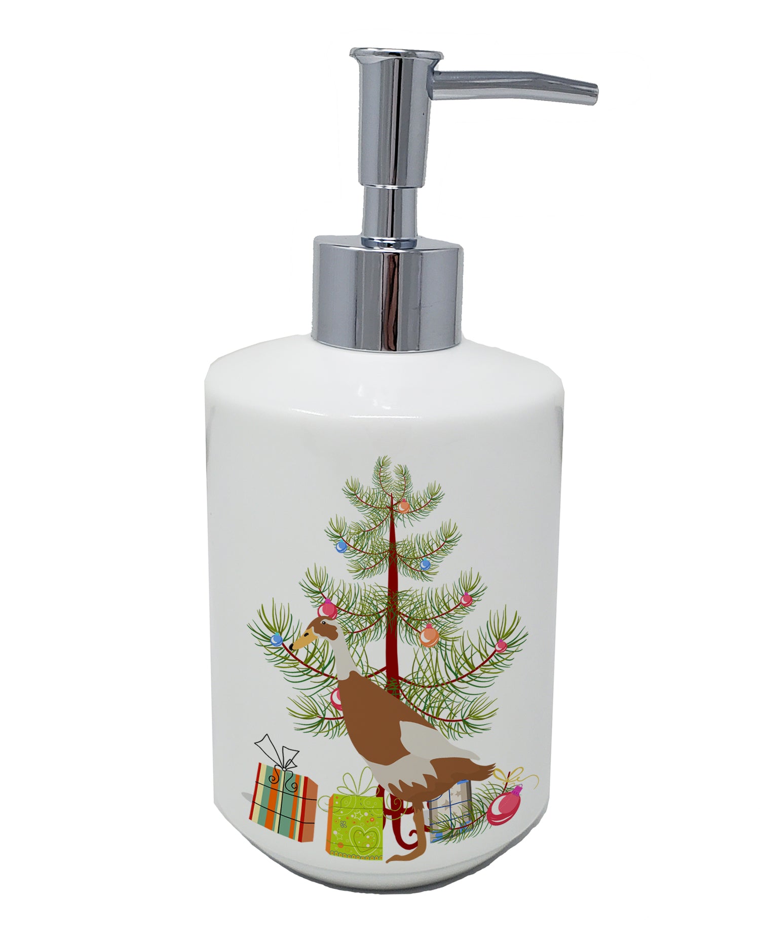 Caroline's Treasures Indian Runner Duck Christmas Ceramic Soap Dispenser