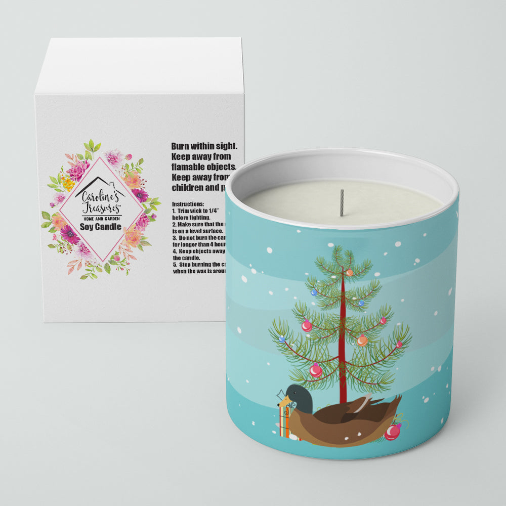 Khaki Campbell Duck Christmas 10 oz Decorative Soy Candle - the-store.com