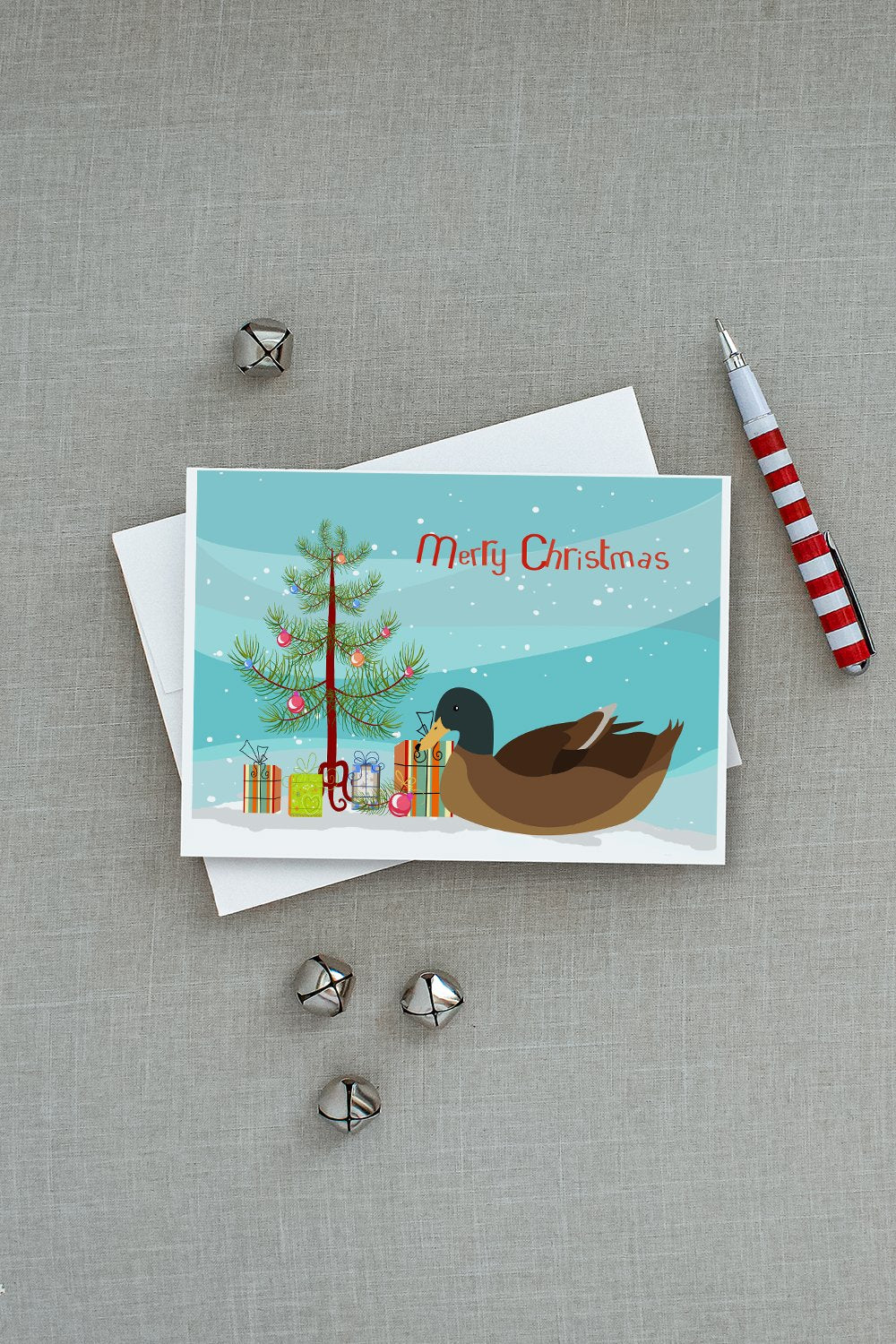 Khaki Campbell Duck Christmas Greeting Cards and Envelopes Pack of 8 - the-store.com