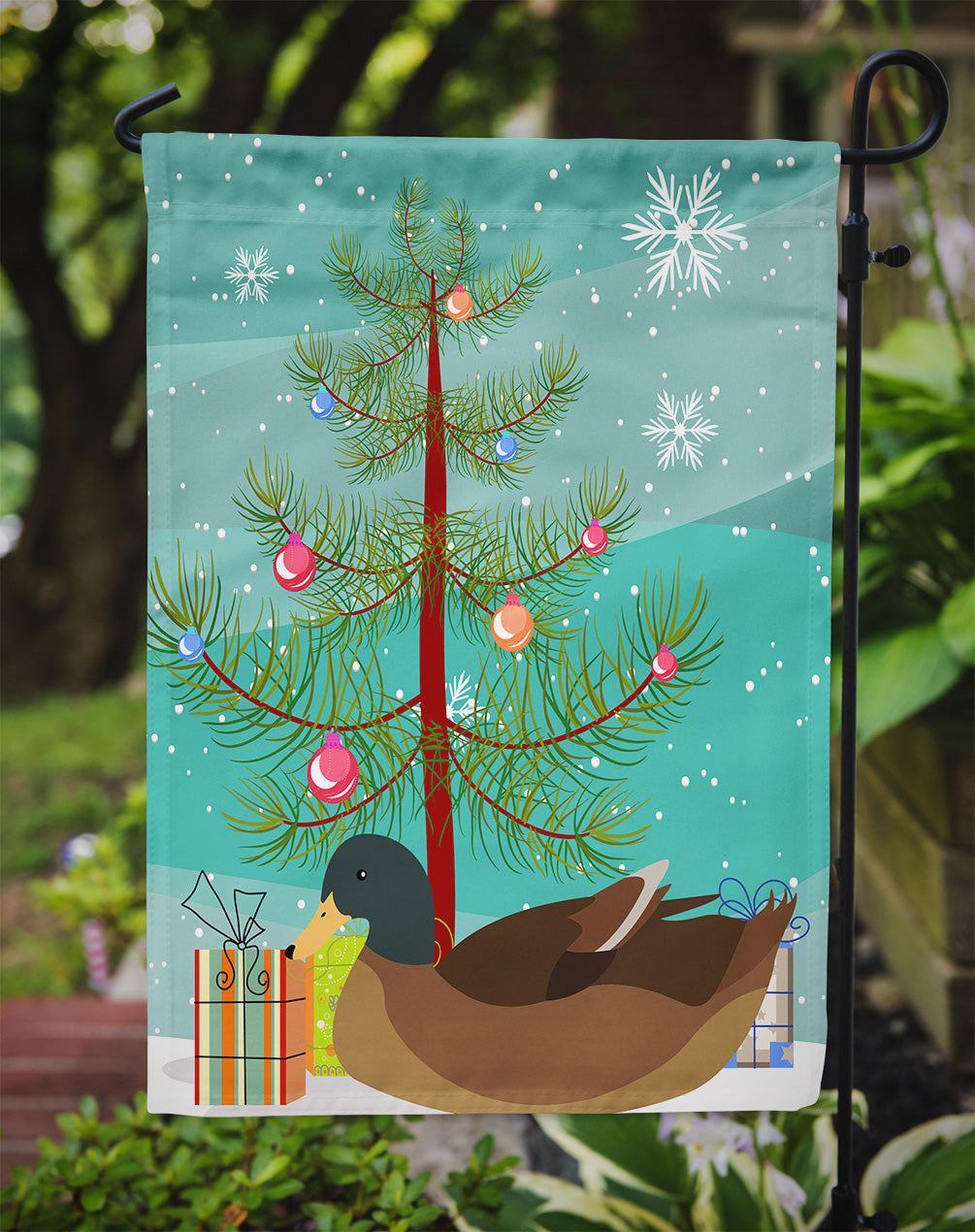 Khaki Campbell Duck Christmas Flag Garden Size BB9233GF