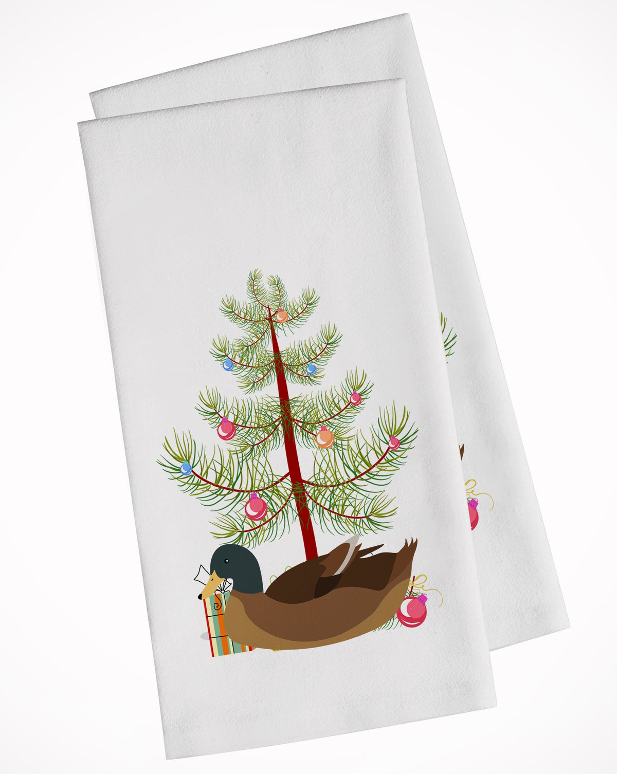 Khaki Campbell Duck Christmas White Kitchen Towel Set of 2 BB9233WTKT by Caroline&#39;s Treasures