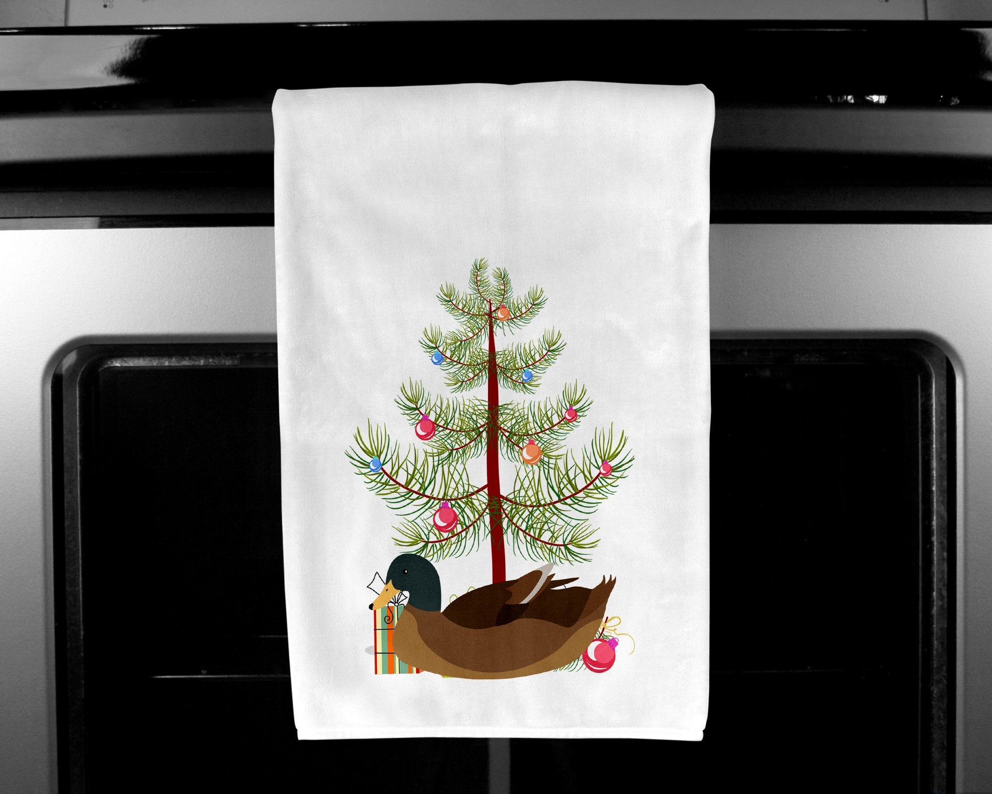 Khaki Campbell Duck Christmas White Kitchen Towel Set of 2 BB9233WTKT by Caroline's Treasures