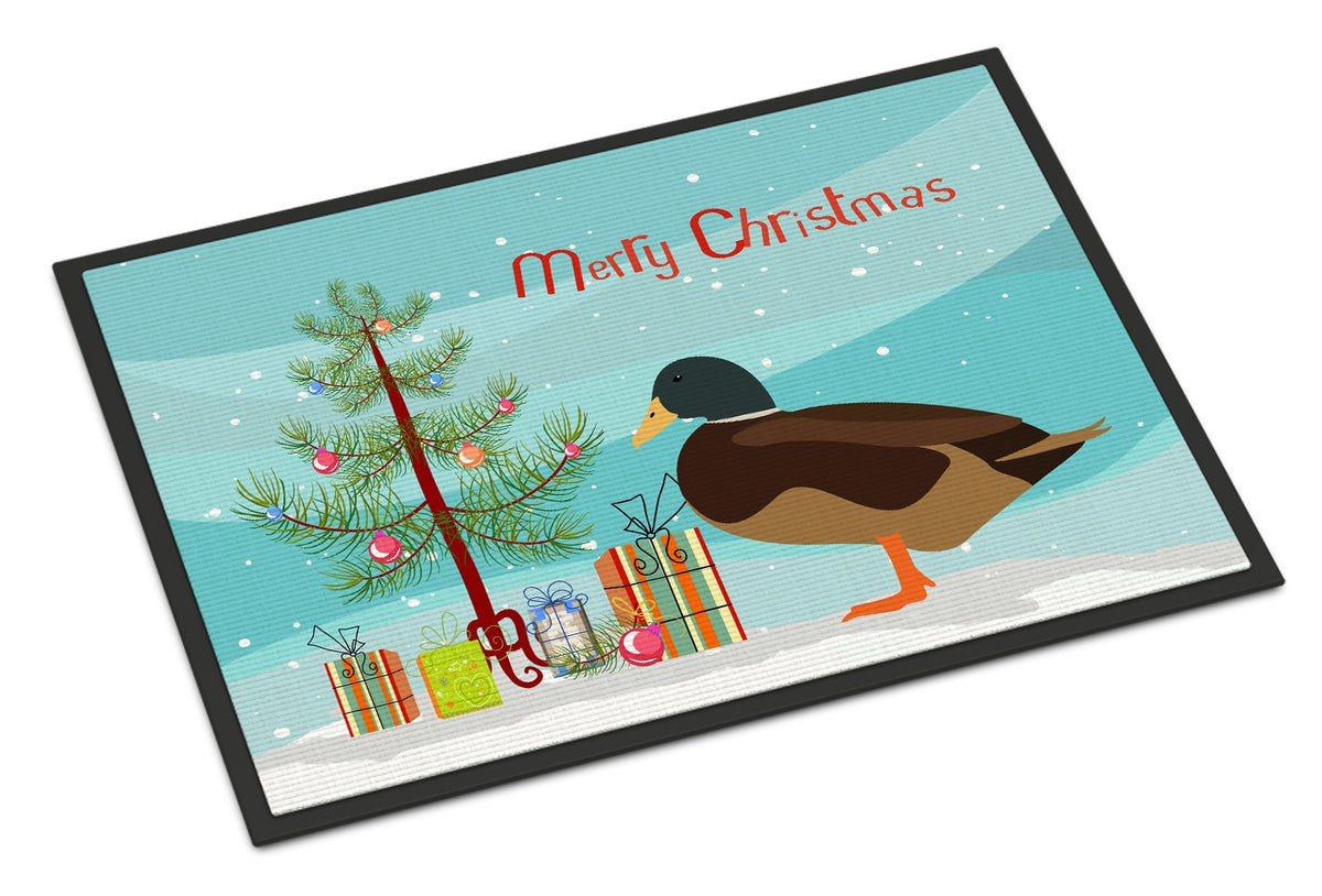Silver Bantam Duck Christmas Indoor or Outdoor Mat 24x36 BB9234JMAT by Caroline&#39;s Treasures