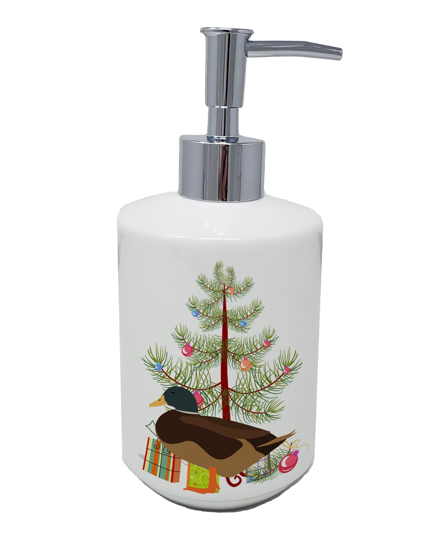 Buy this Silver Bantam Duck Christmas Ceramic Soap Dispenser