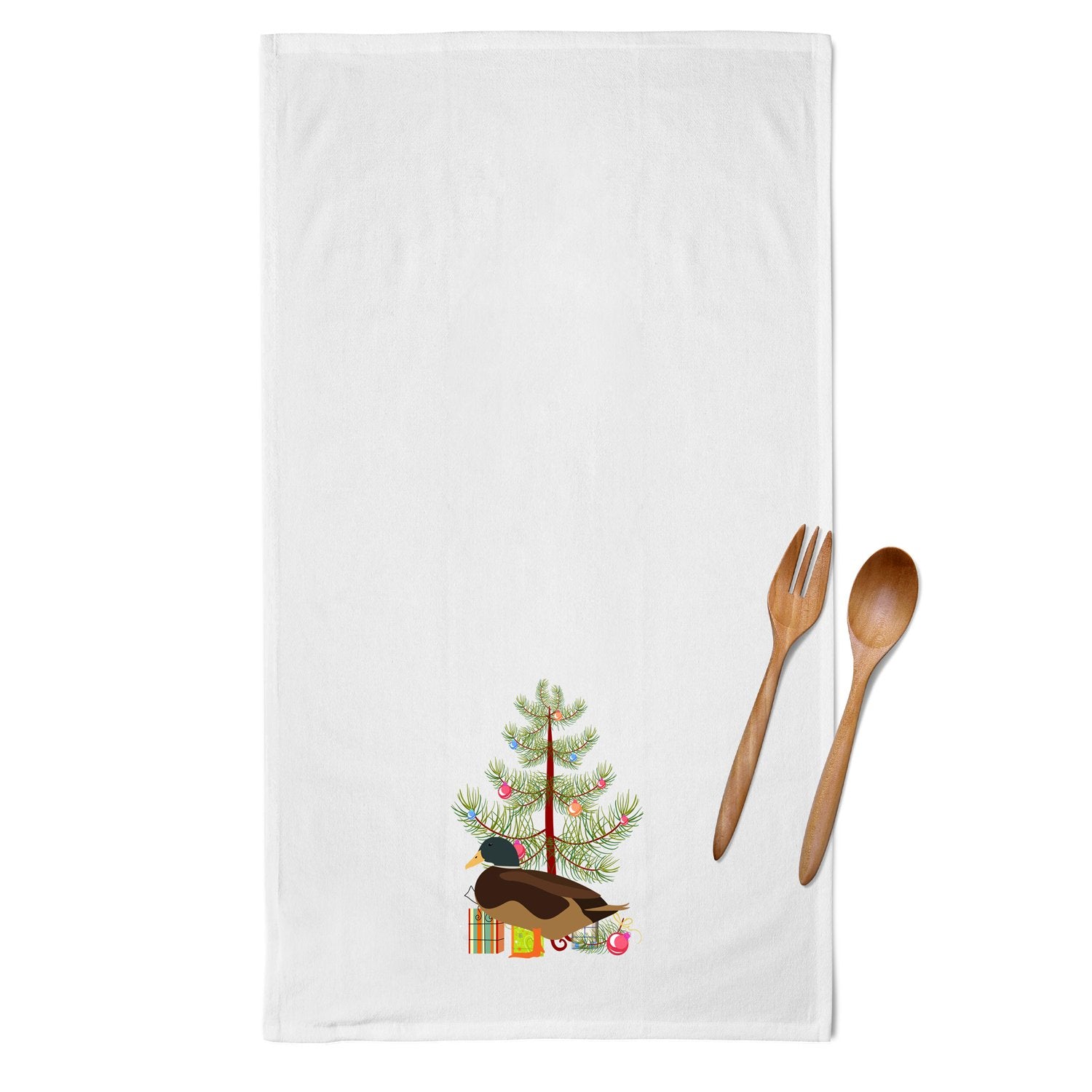 Silver Bantam Duck Christmas White Kitchen Towel Set of 2 BB9234WTKT by Caroline's Treasures