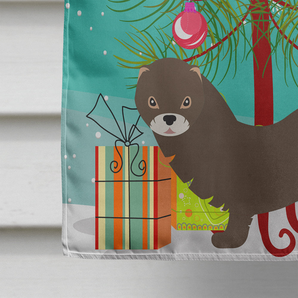 Russian or European Mink Christmas Flag Canvas House Size BB9235CHF  the-store.com.