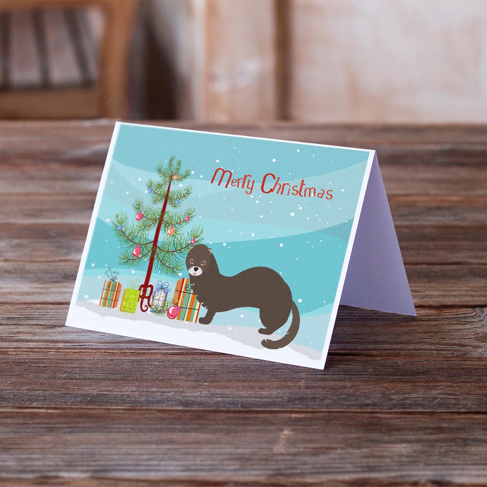 Russian or European Mink Christmas Greeting Cards and Envelopes Pack of 8 - the-store.com