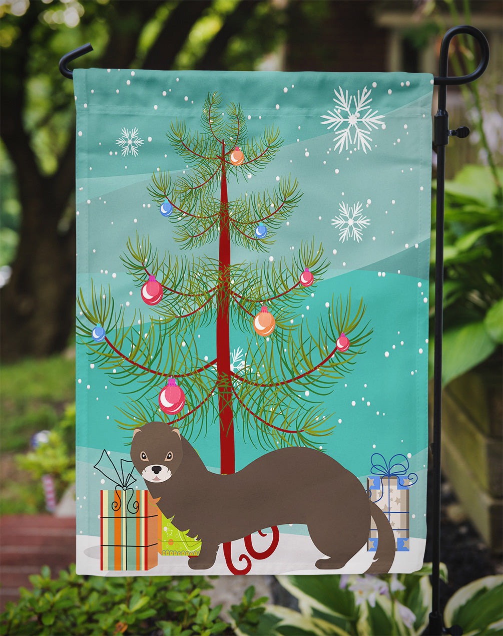 Russian or European Mink Christmas Flag Garden Size BB9235GF