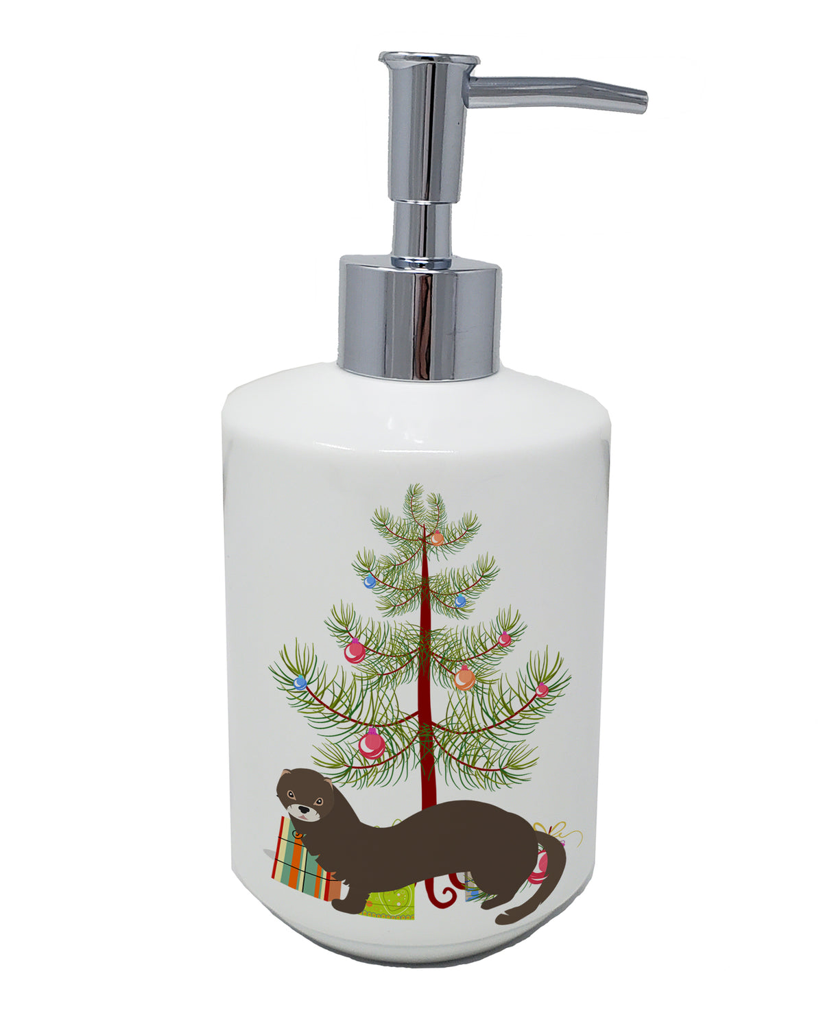 Buy this Russian or European Mink Christmas Ceramic Soap Dispenser