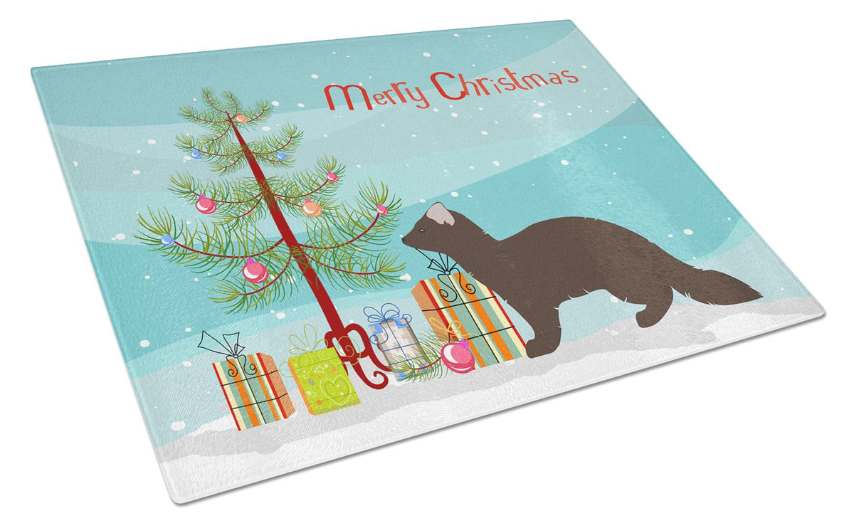 Sable Marten Christmas Glass Cutting Board Large BB9236LCB by Caroline&#39;s Treasures
