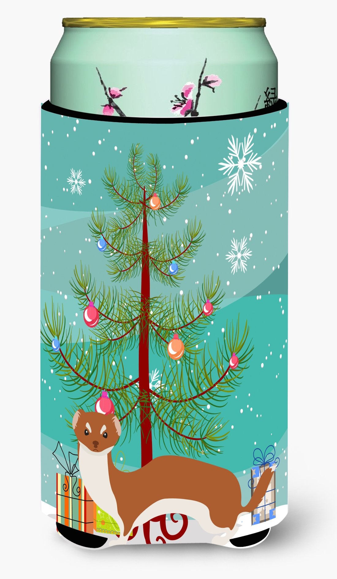 Weasel Christmas Tall Boy Beverage Insulator Hugger BB9237TBC by Caroline&#39;s Treasures