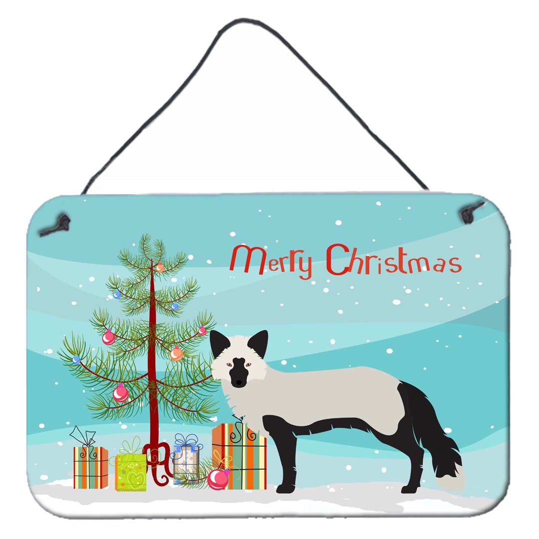 Silver Fox Christmas Wall or Door Hanging Prints BB9238DS812 by Caroline's Treasures