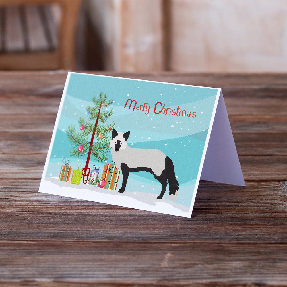 Caroline's Treasures Silver Fox Christmas Greeting Cards - Blank Note Cards – 8-Pack of Artist-Designed Cards with Envelopes