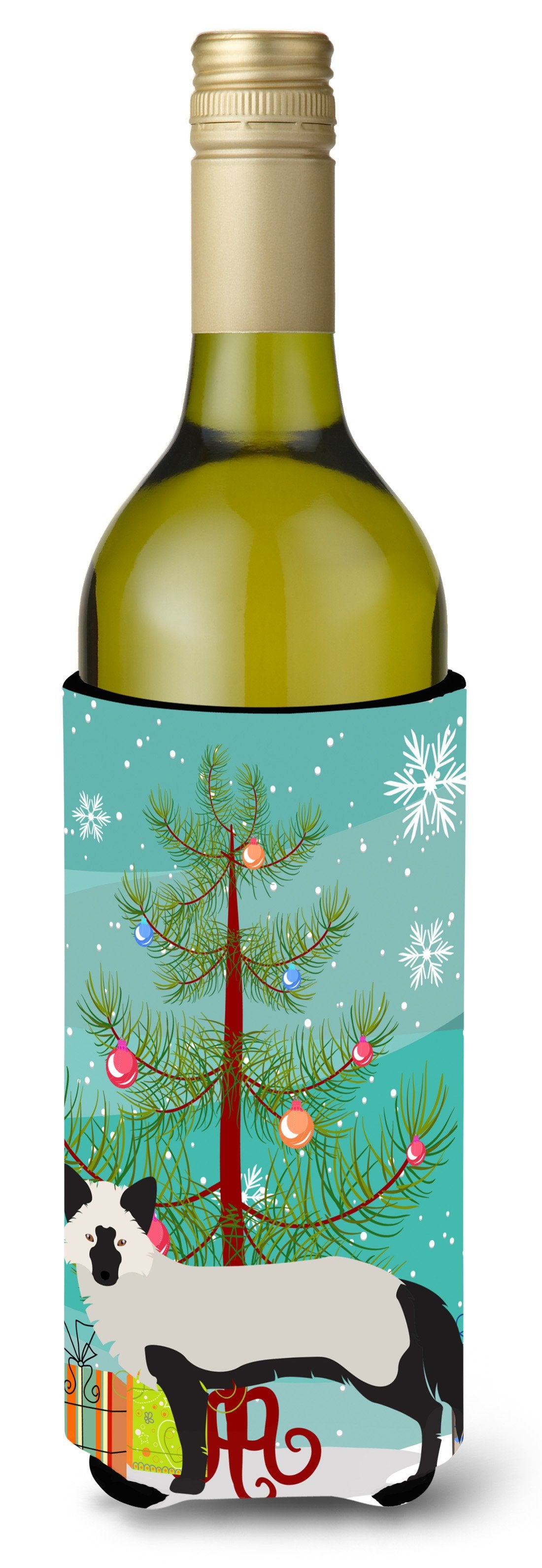 Silver Fox Christmas Wine Bottle Beverge Insulator Hugger BB9238LITERK by Caroline&#39;s Treasures