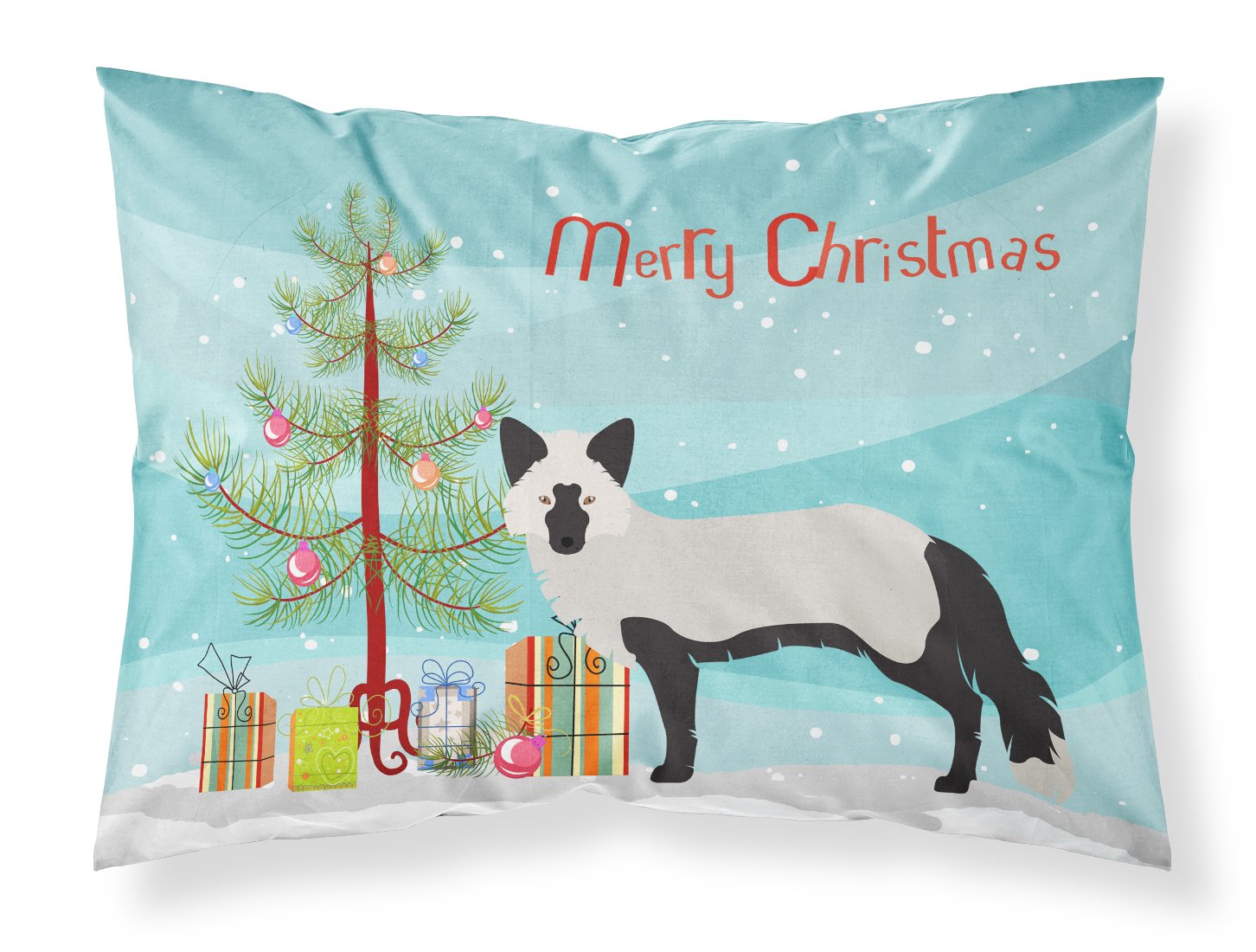 Silver Fox Christmas Fabric Standard Pillowcase BB9238PILLOWCASE by Caroline's Treasures