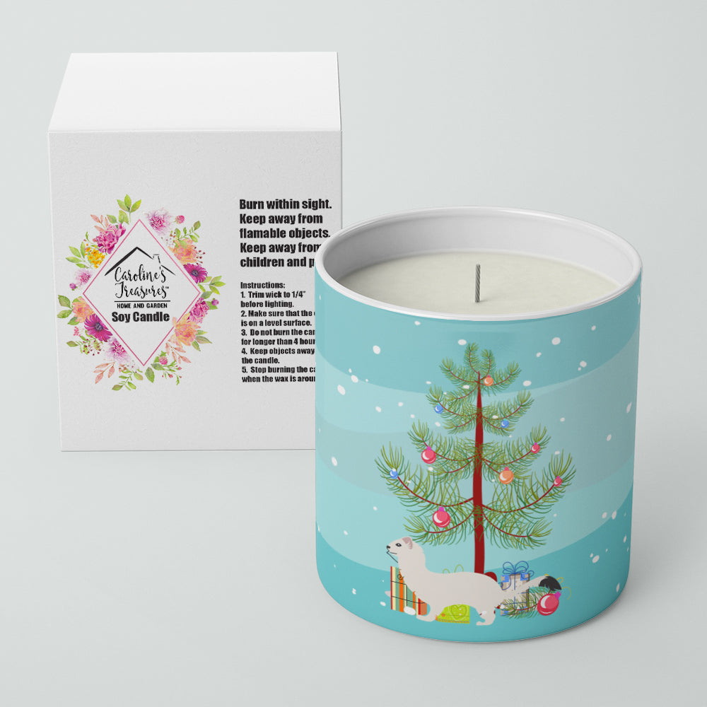 Stoat Short-tailed Weasel Christmas 10 oz Decorative Soy Candle - the-store.com