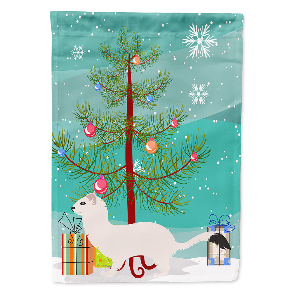 Stoat Short-tailed Weasel Christmas Flag Canvas House Size BB9239CHF  the-store.com.