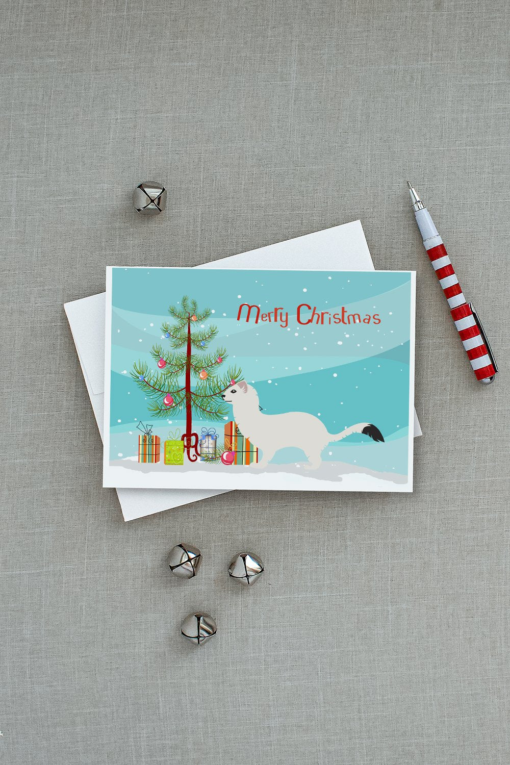 Stoat Short-tailed Weasel Christmas Greeting Cards and Envelopes Pack of 8 - the-store.com