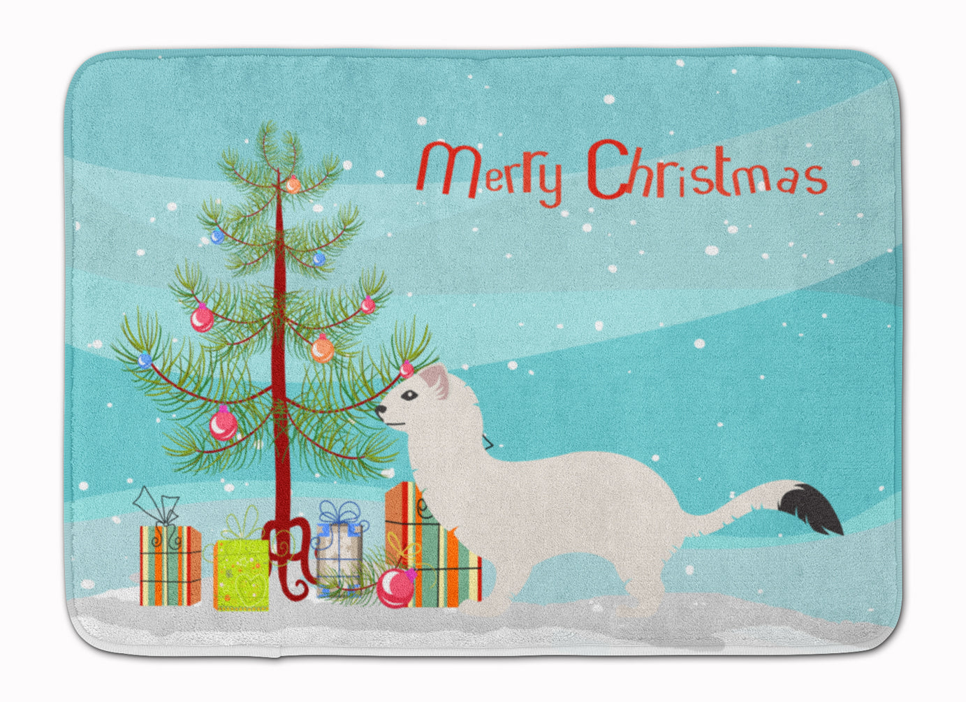 Stoat Short-tailed Weasel Christmas Machine Washable Memory Foam Mat BB9239RUG - the-store.com