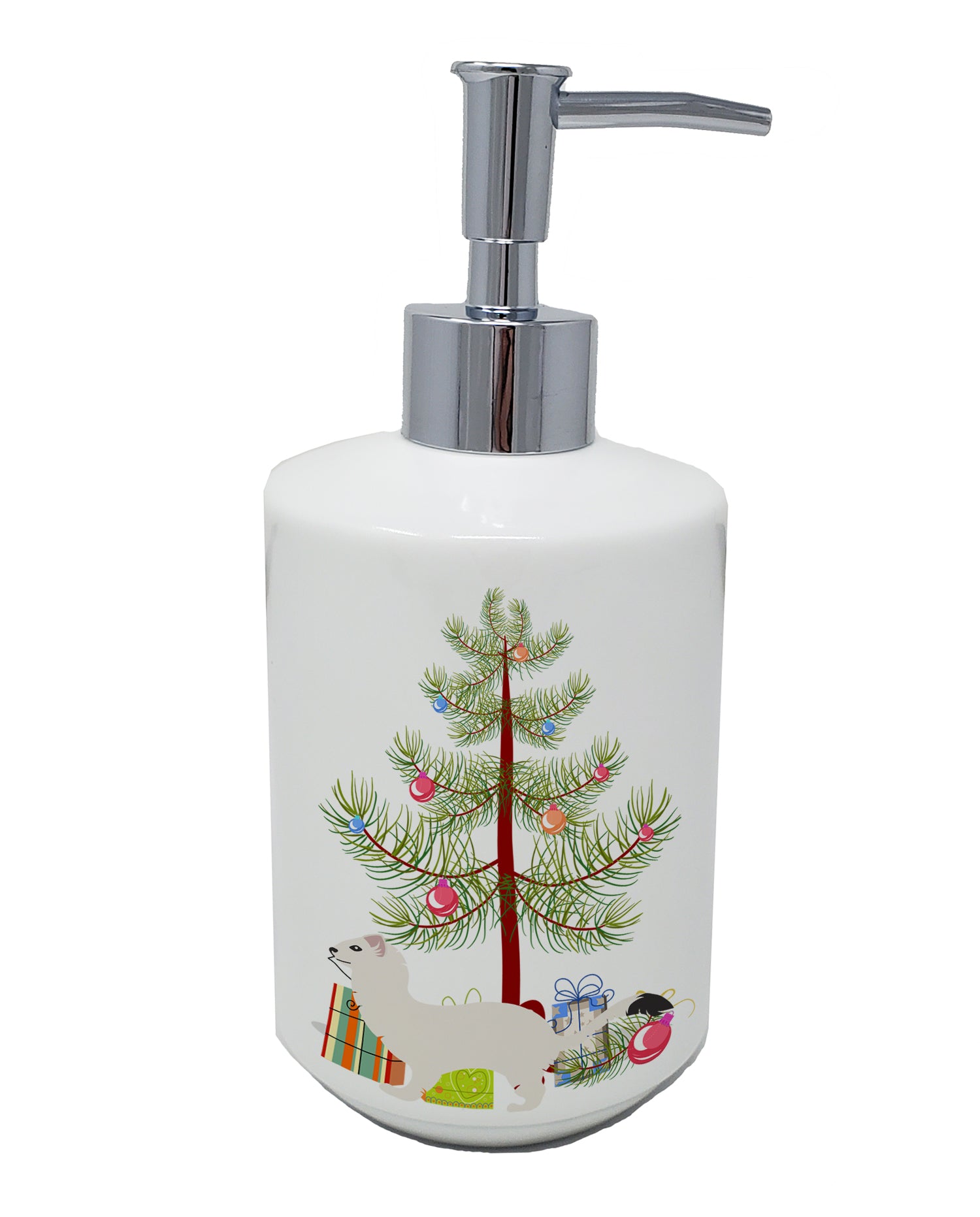 Buy this Stoat Short-tailed Weasel Christmas Ceramic Soap Dispenser