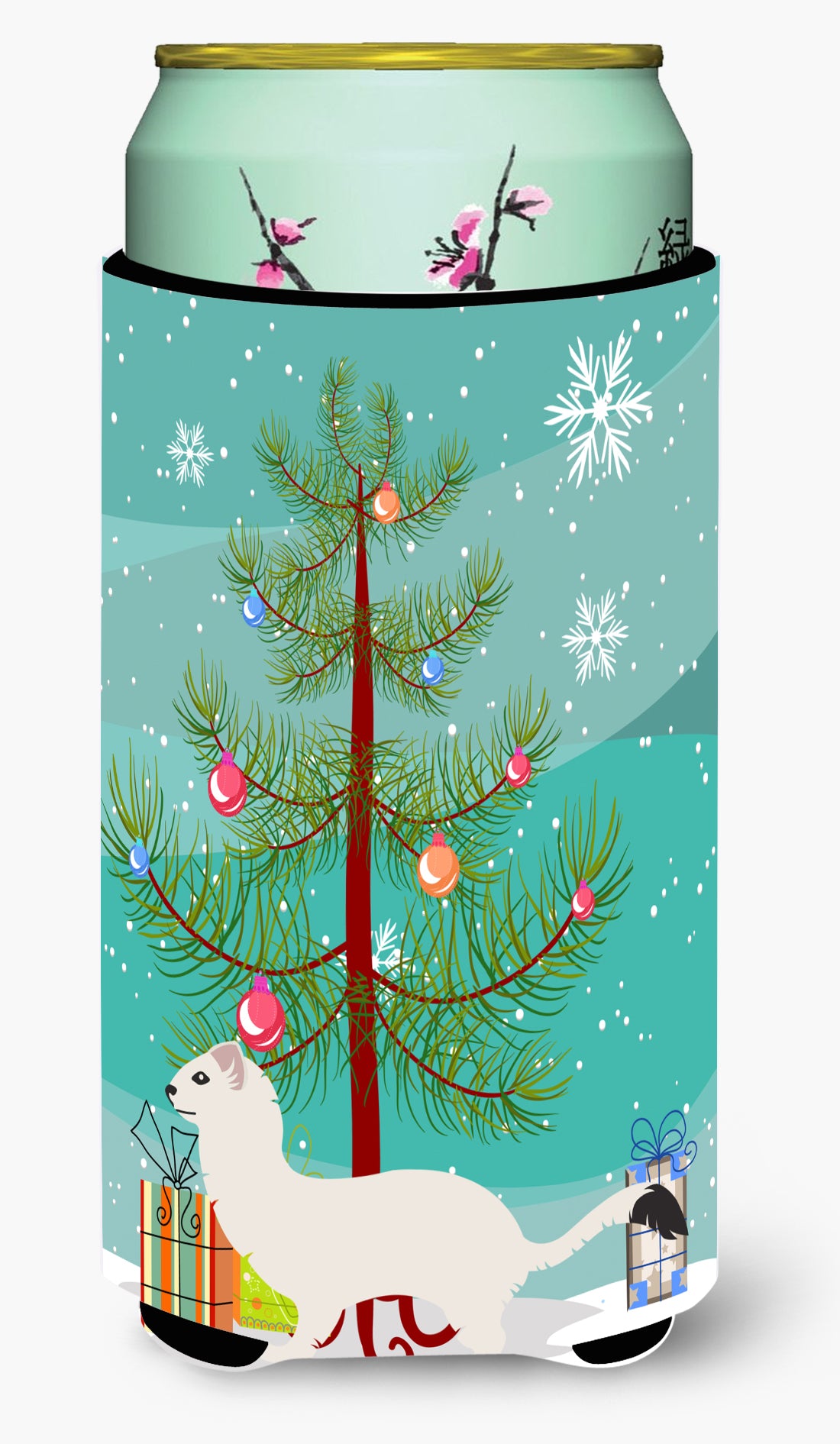Stoat Short-tailed Weasel Christmas Tall Boy Beverage Insulator Hugger BB9239TBC by Caroline&#39;s Treasures
