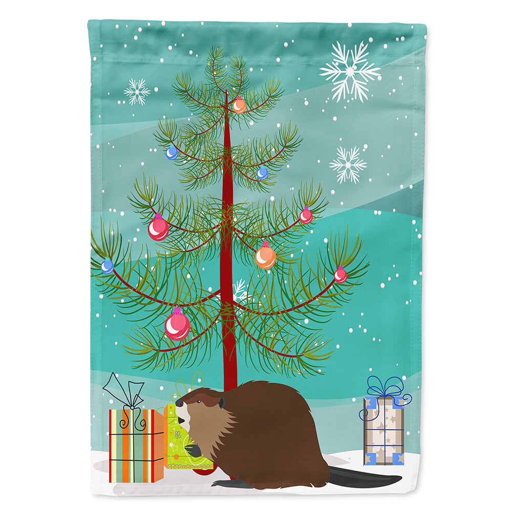 Eurasian Beaver Christmas Flag Canvas House Size BB9240CHF  the-store.com.