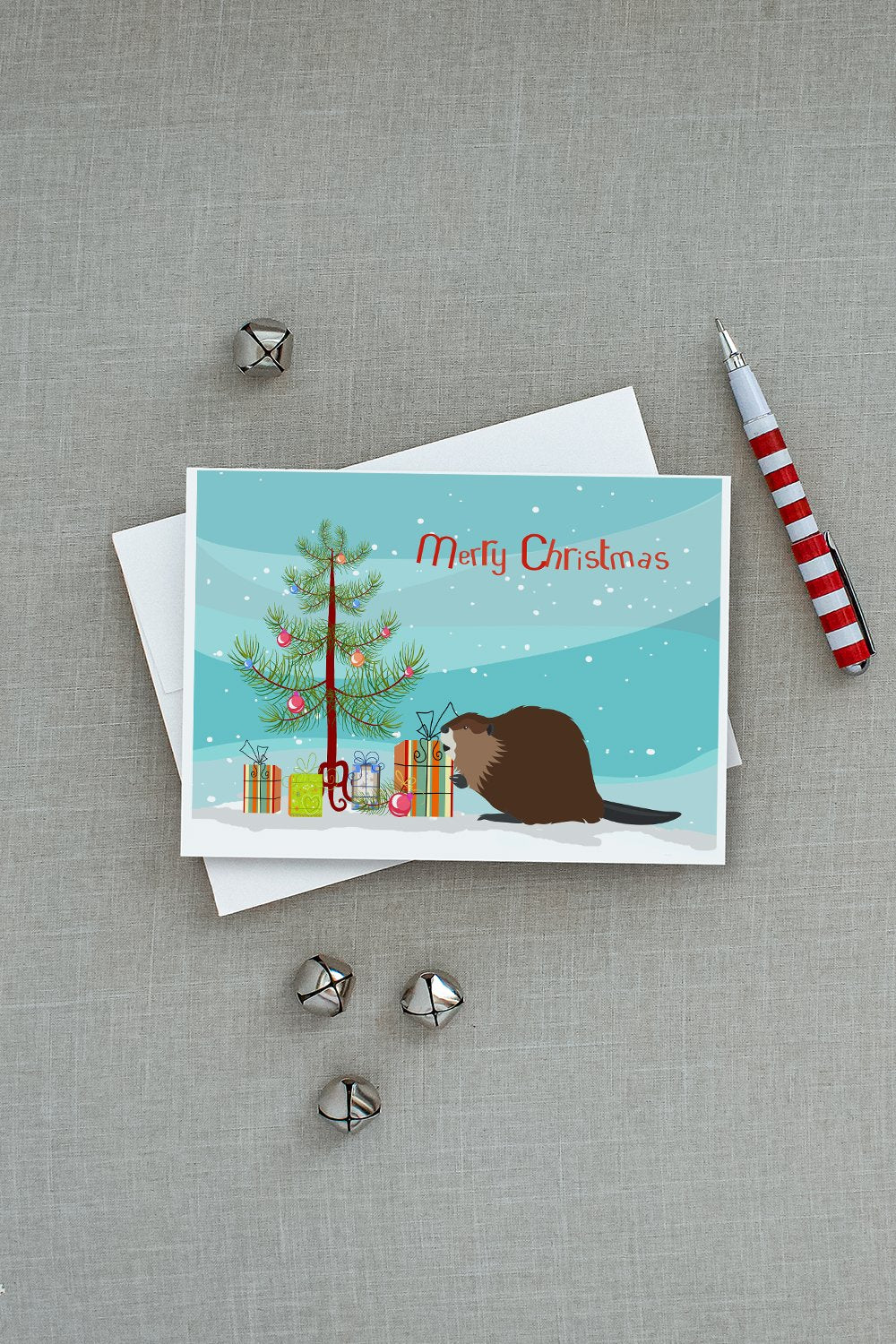 Eurasian Beaver Christmas Greeting Cards and Envelopes Pack of 8 - the-store.com