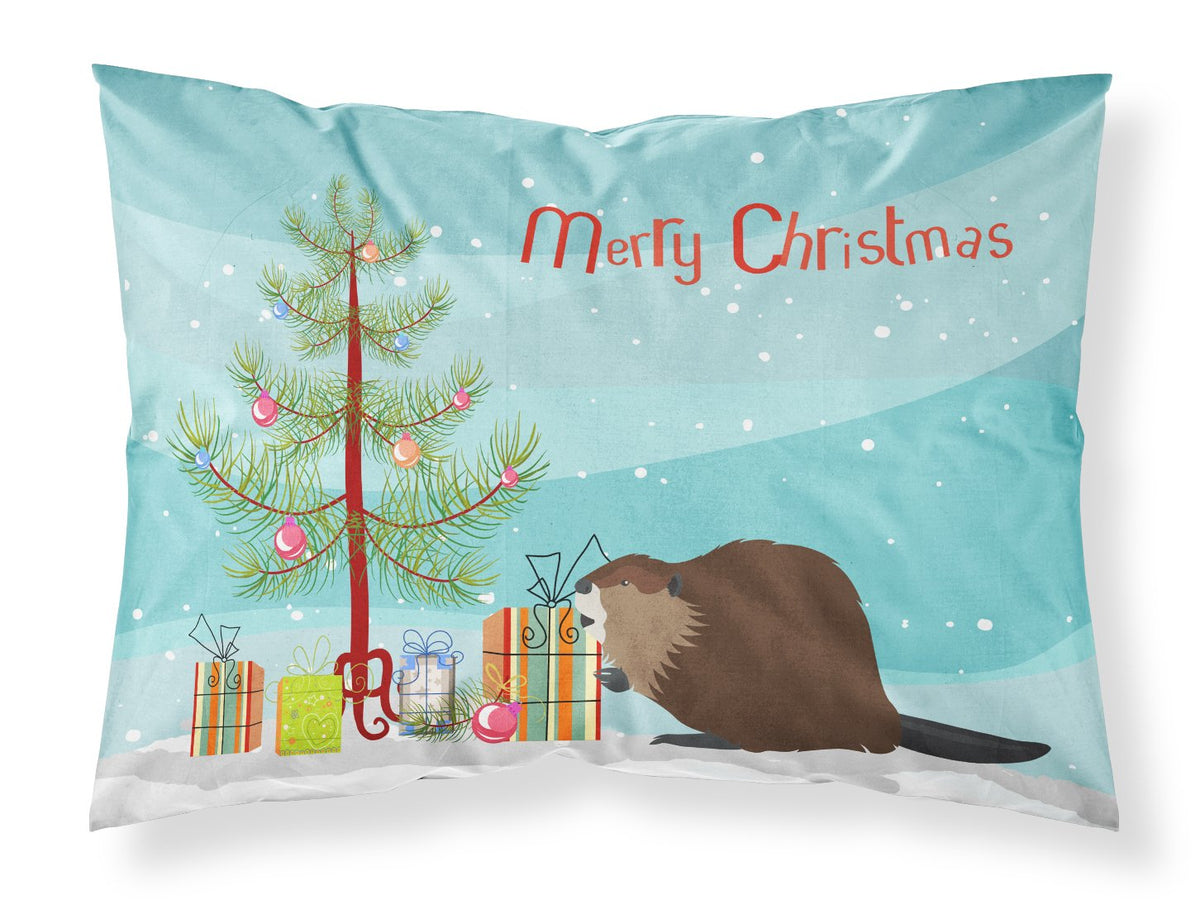 Eurasian Beaver Christmas Fabric Standard Pillowcase BB9240PILLOWCASE by Caroline&#39;s Treasures
