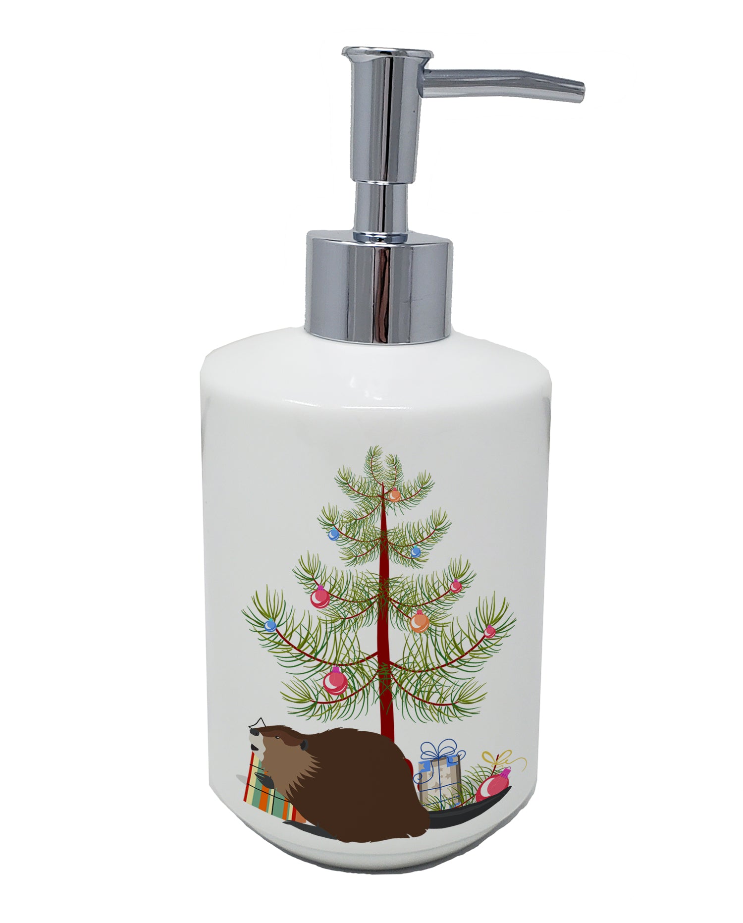 Buy this Eurasian Beaver Christmas Ceramic Soap Dispenser