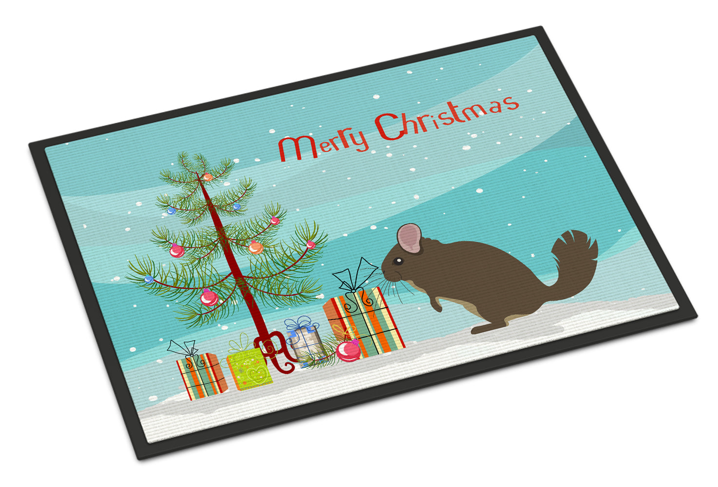 Chinchilla Christmas Indoor or Outdoor Mat 18x27 BB9242MAT - the-store.com